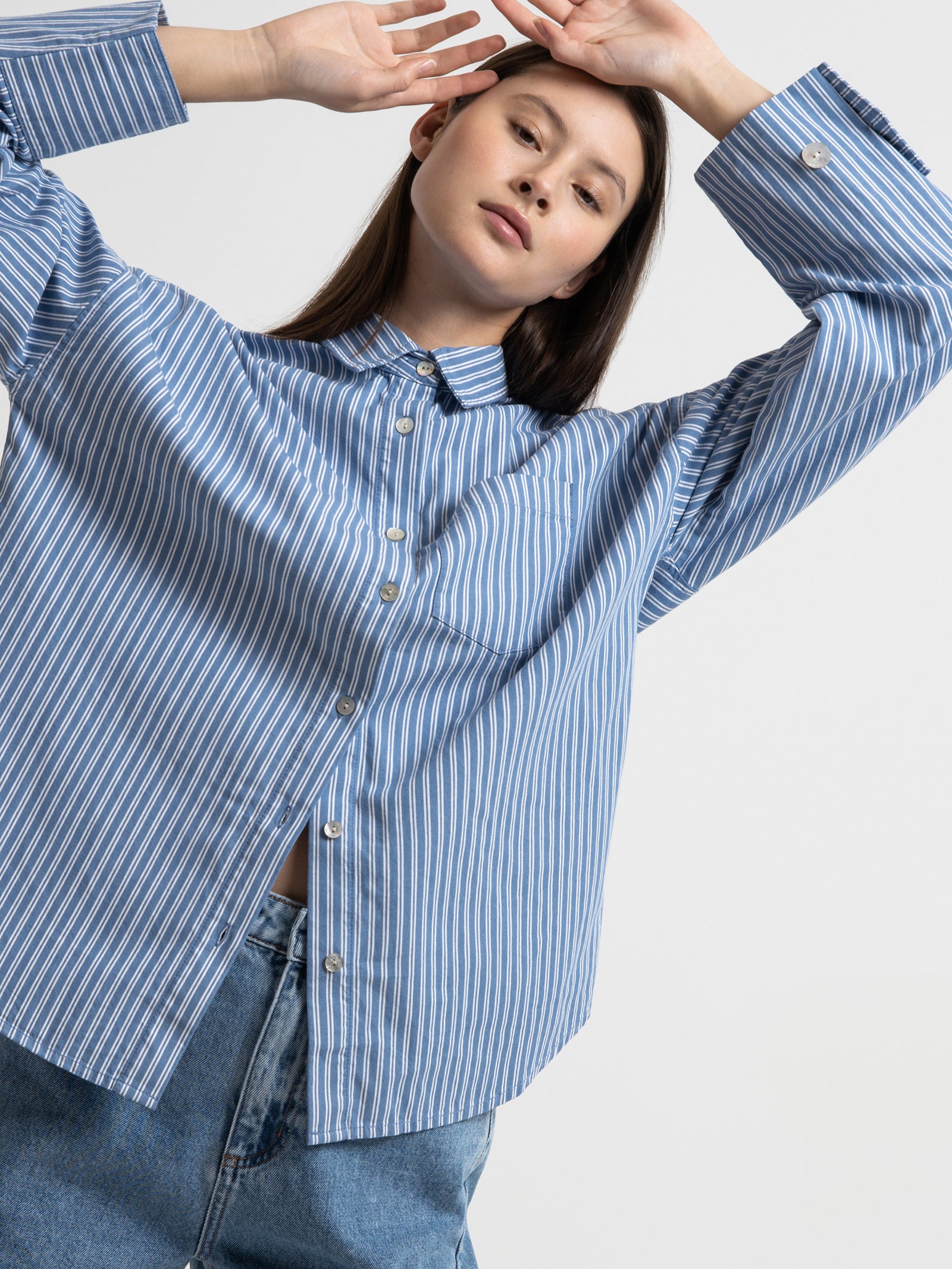 Sora Stripe Shirt in Blue Stripe