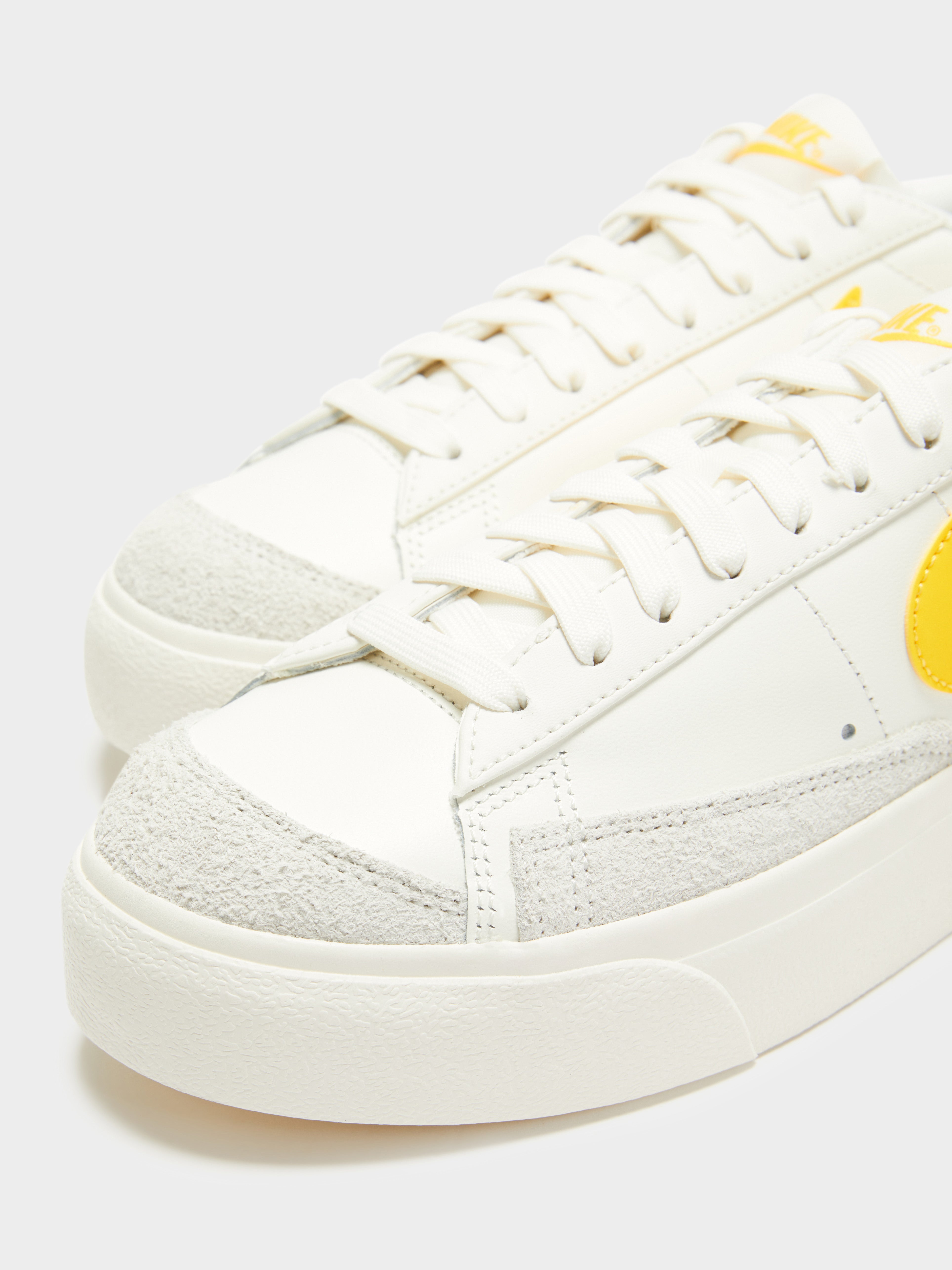 Womens Blazer Low Platform Sneakers in White & Yellow