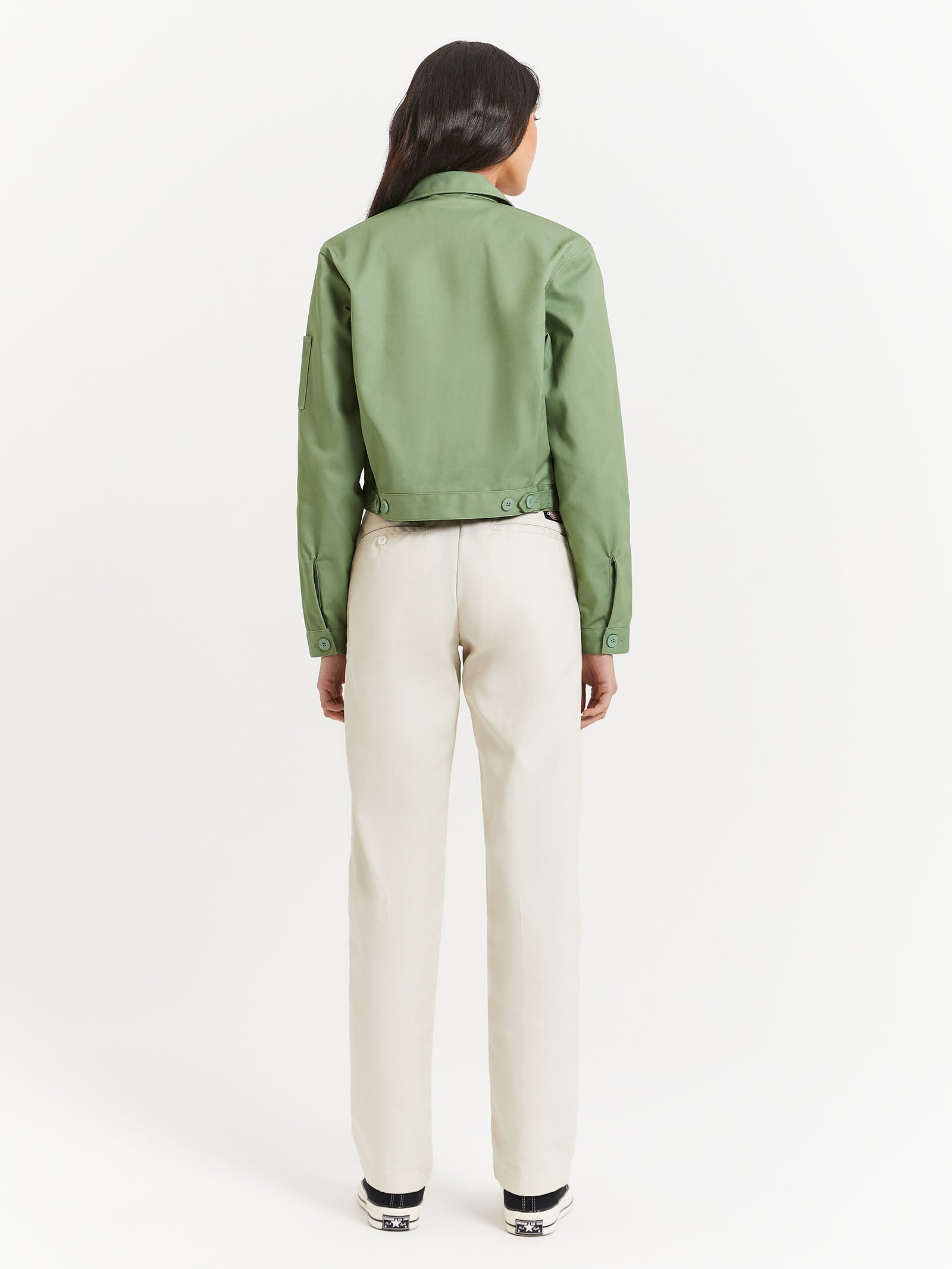 Eisenhower Cropped Jacket in Jade Green