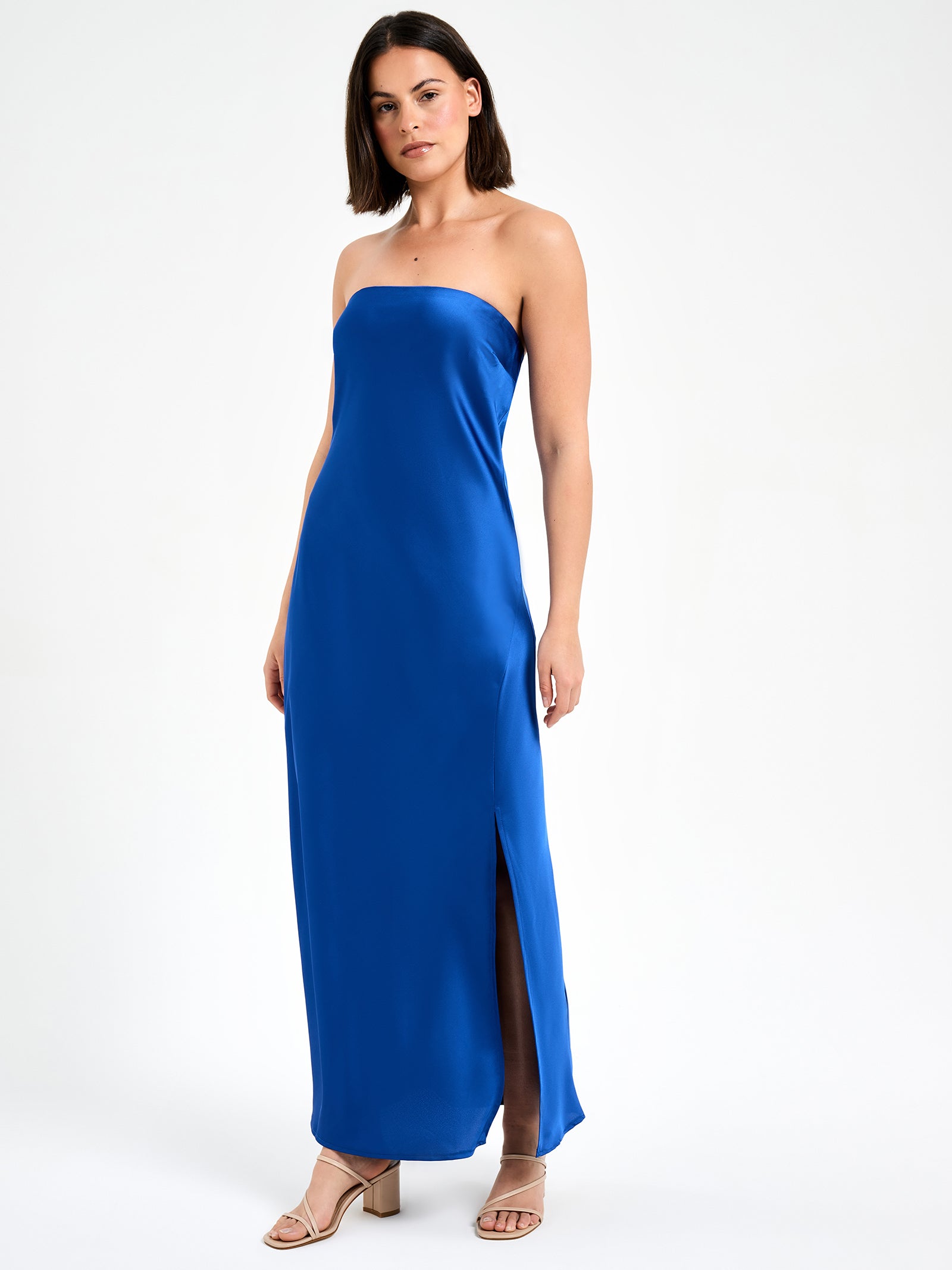 Celine Strapless Maxi Dress in Cobalt