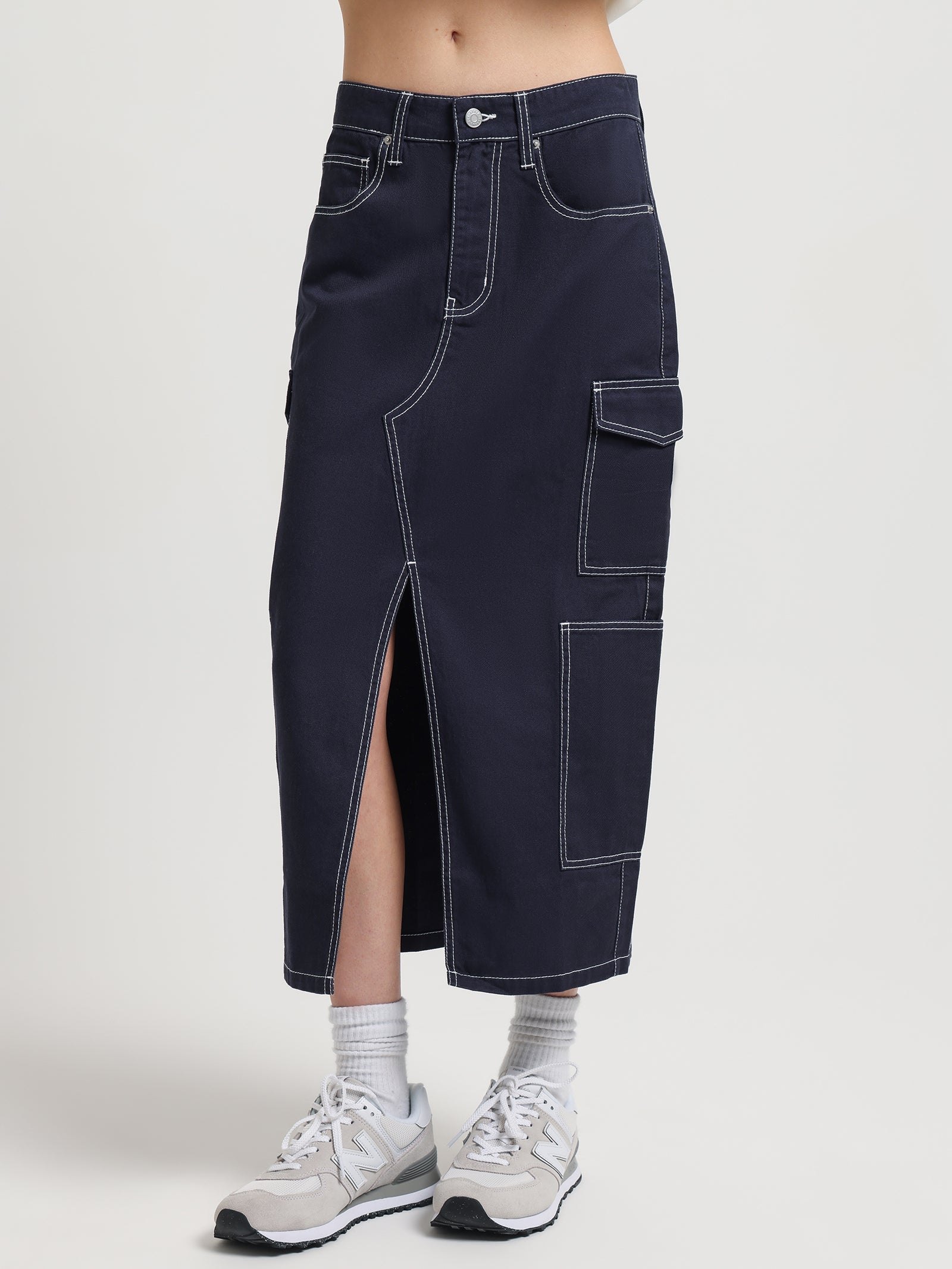 Neptune Denim Skirt in Indigo