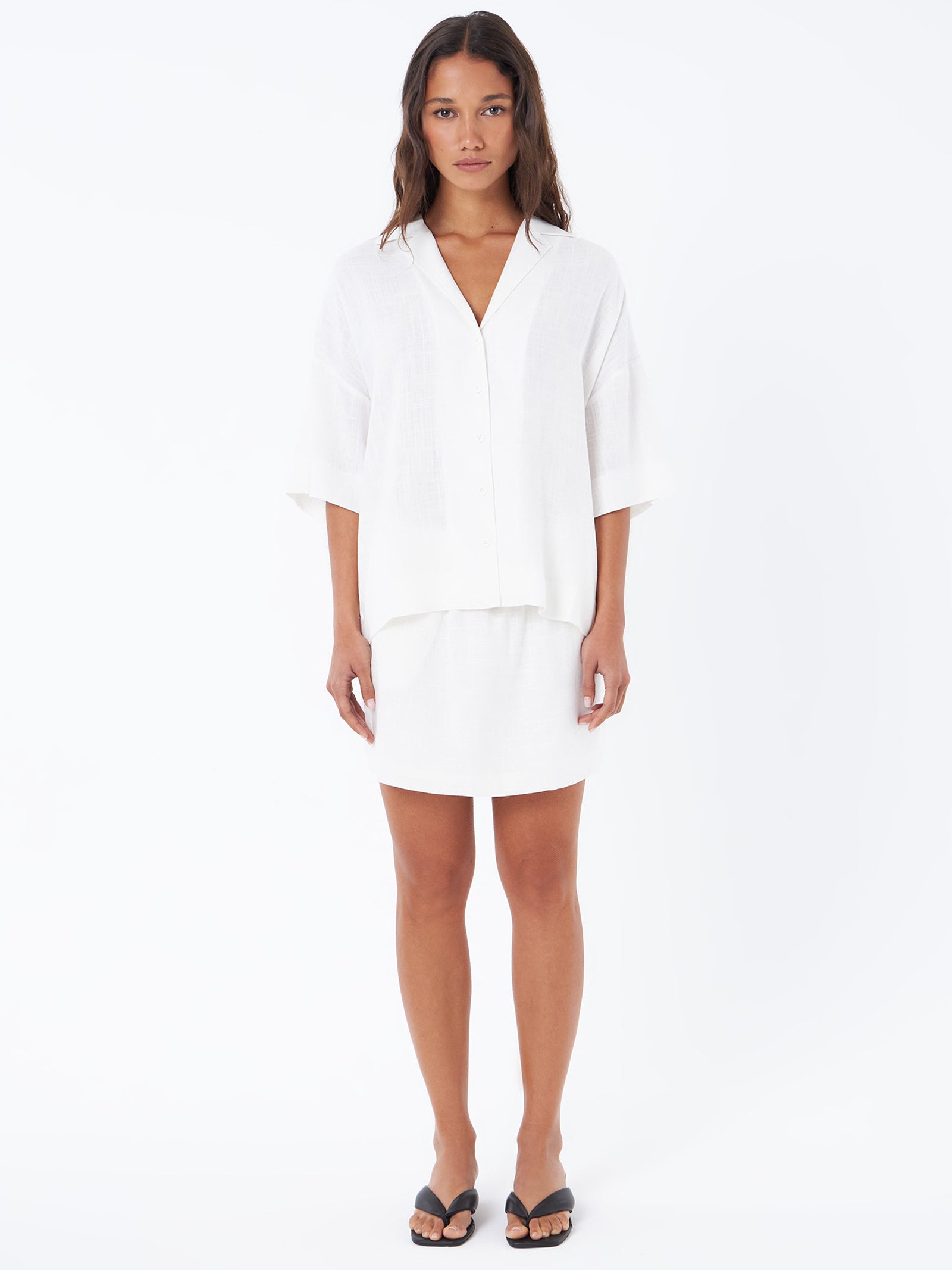 L&R Boxy Shirt In Off White