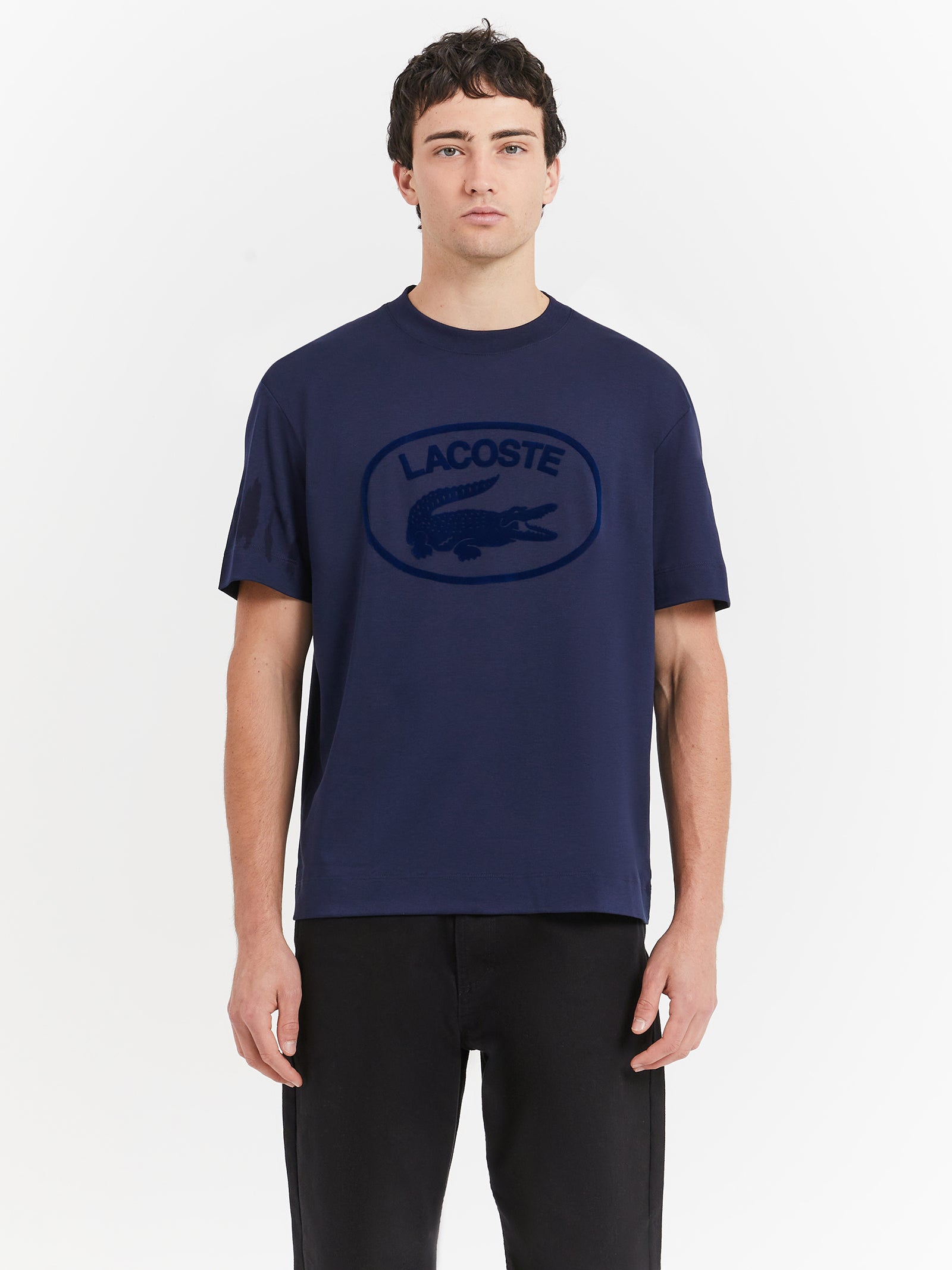 Originals Relaxed Fit Branded Cotton T-Shirt in Navy