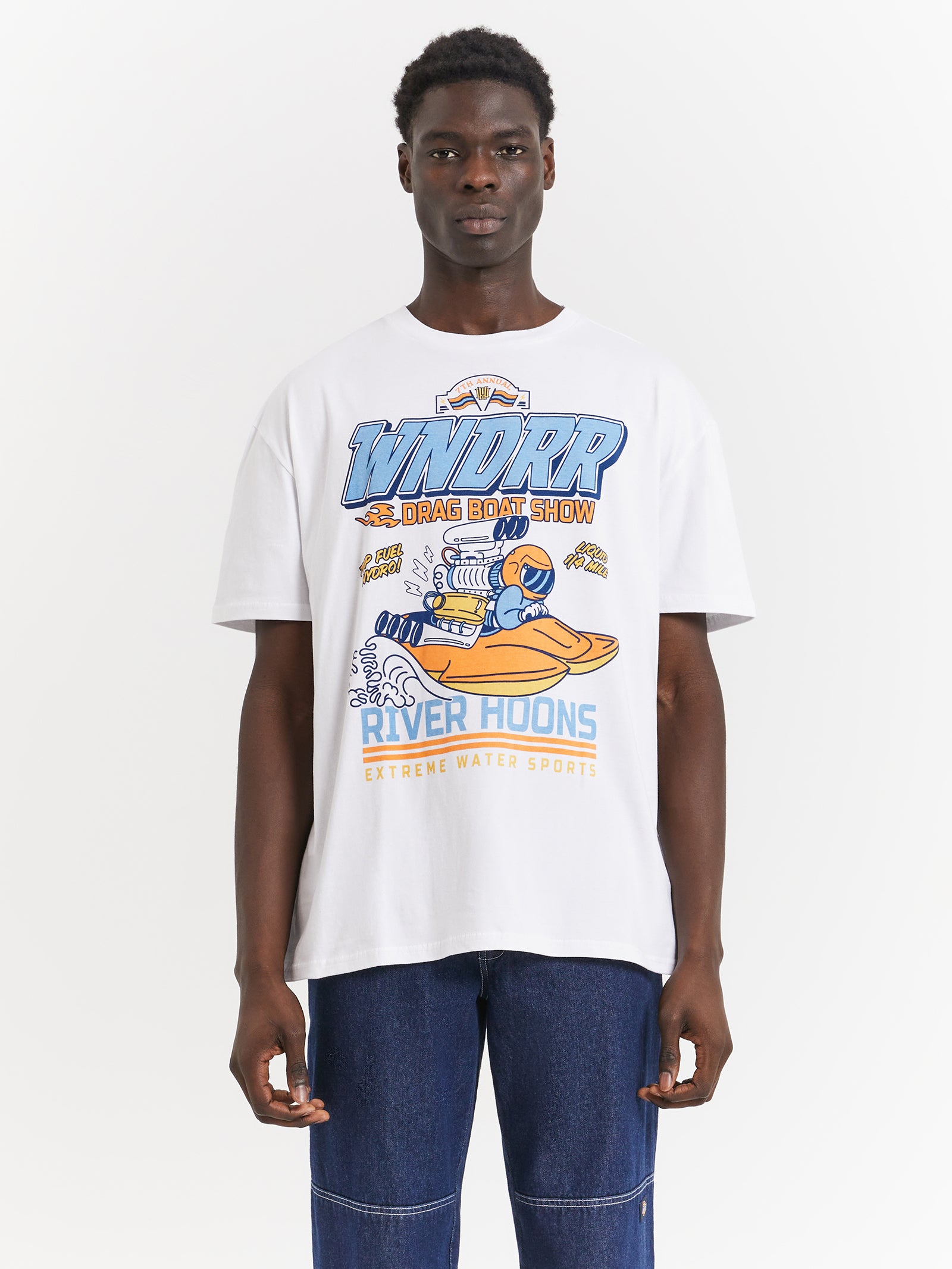 River Hoons Box Fit T-Shirt in White