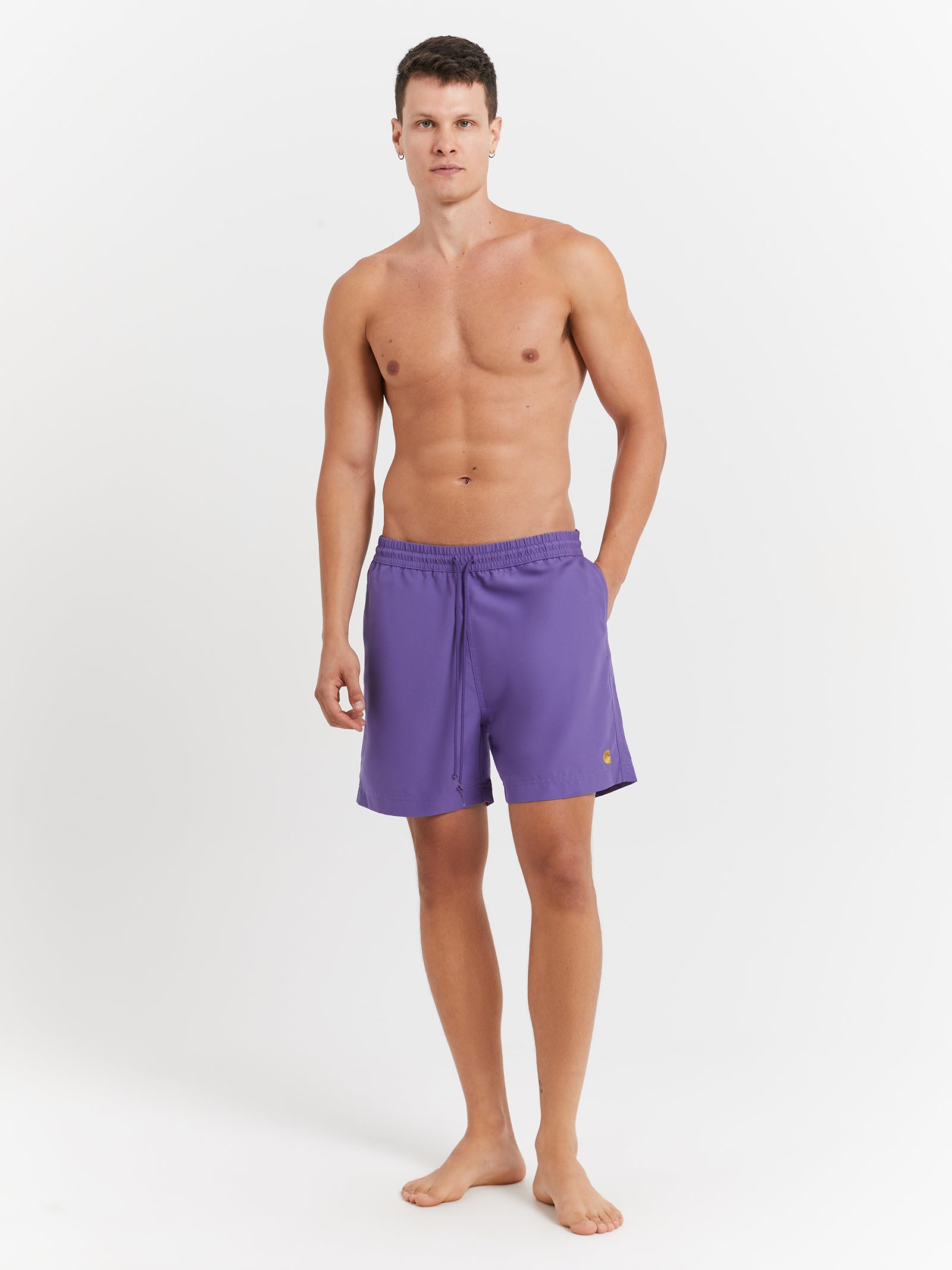 Chase Swim Trunks in Arrenga Purple & Gold