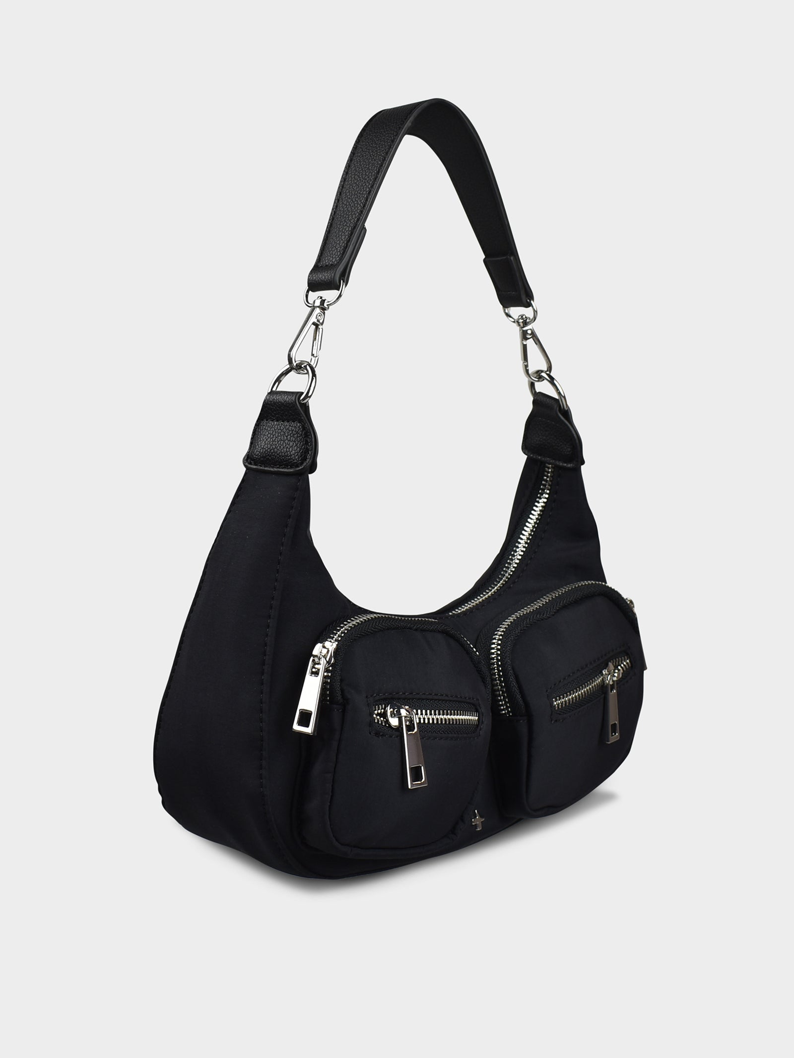 Summer Nylon Crossbody in Black Silver