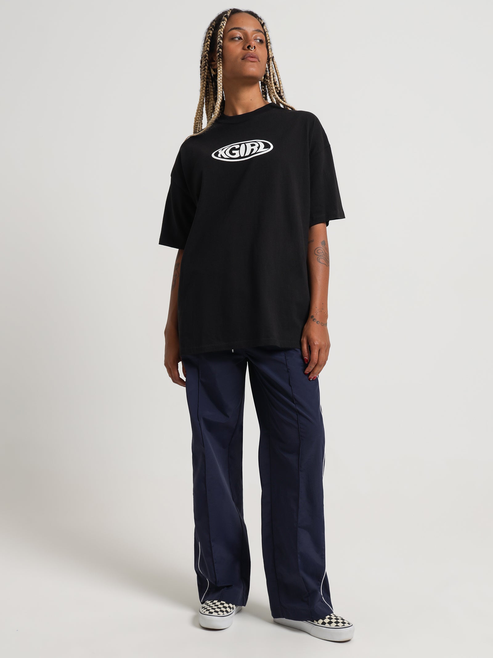 Wrap Logo Oversized T-Shirt in Black