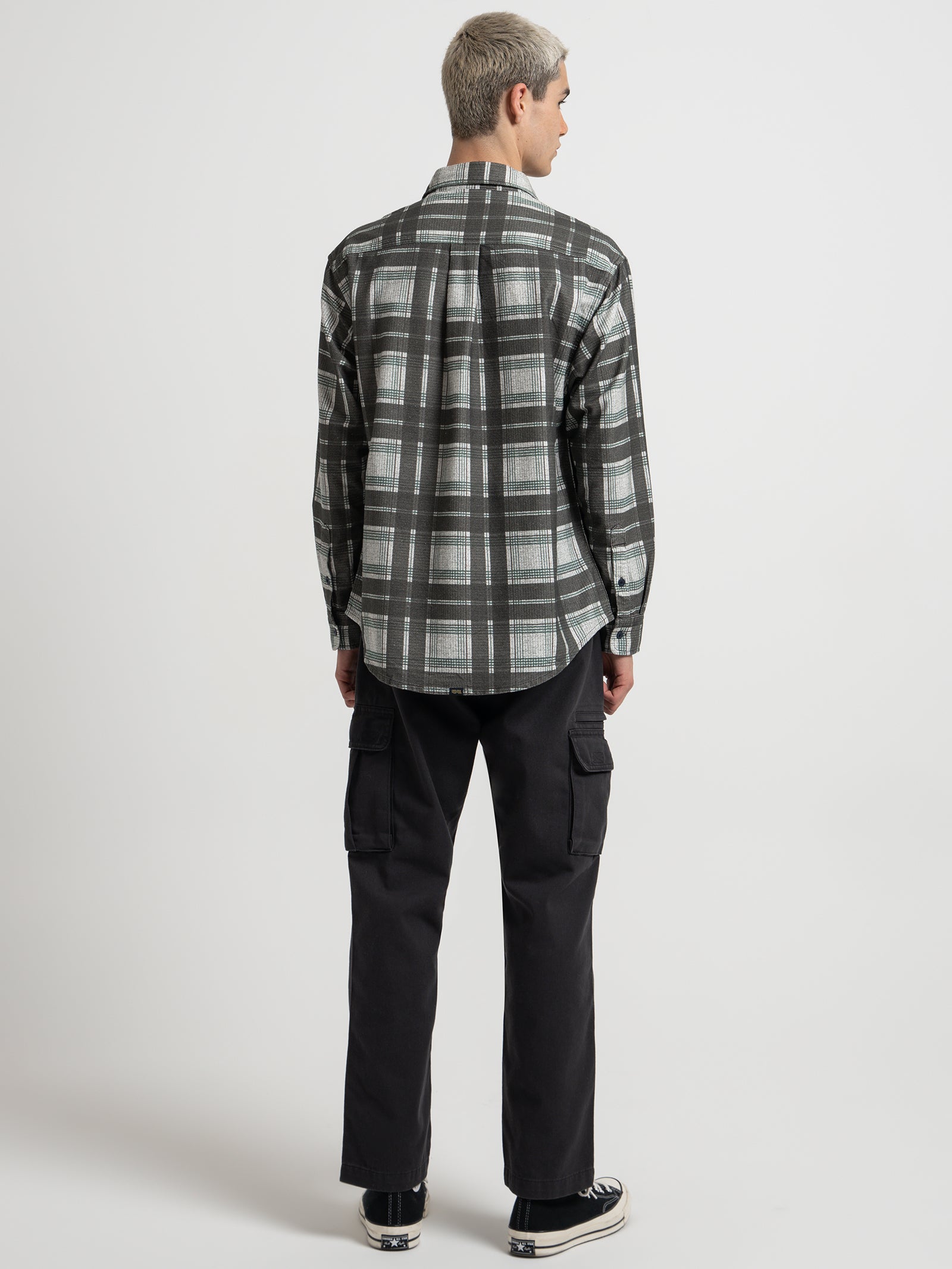 Hard Yakka Flannel Shirt in Charcoal Plaid