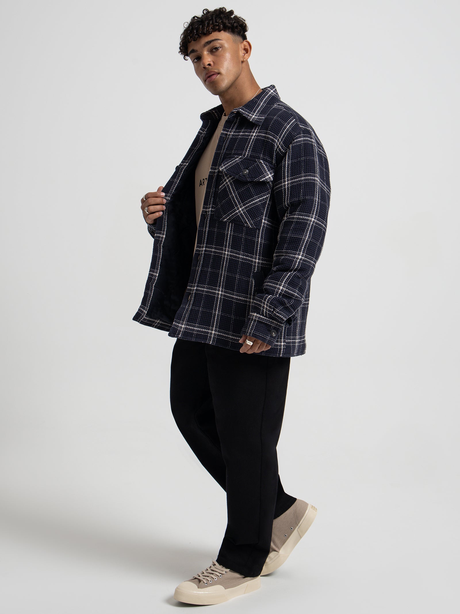 Marvin Plaid Jacket in Navy Plaid