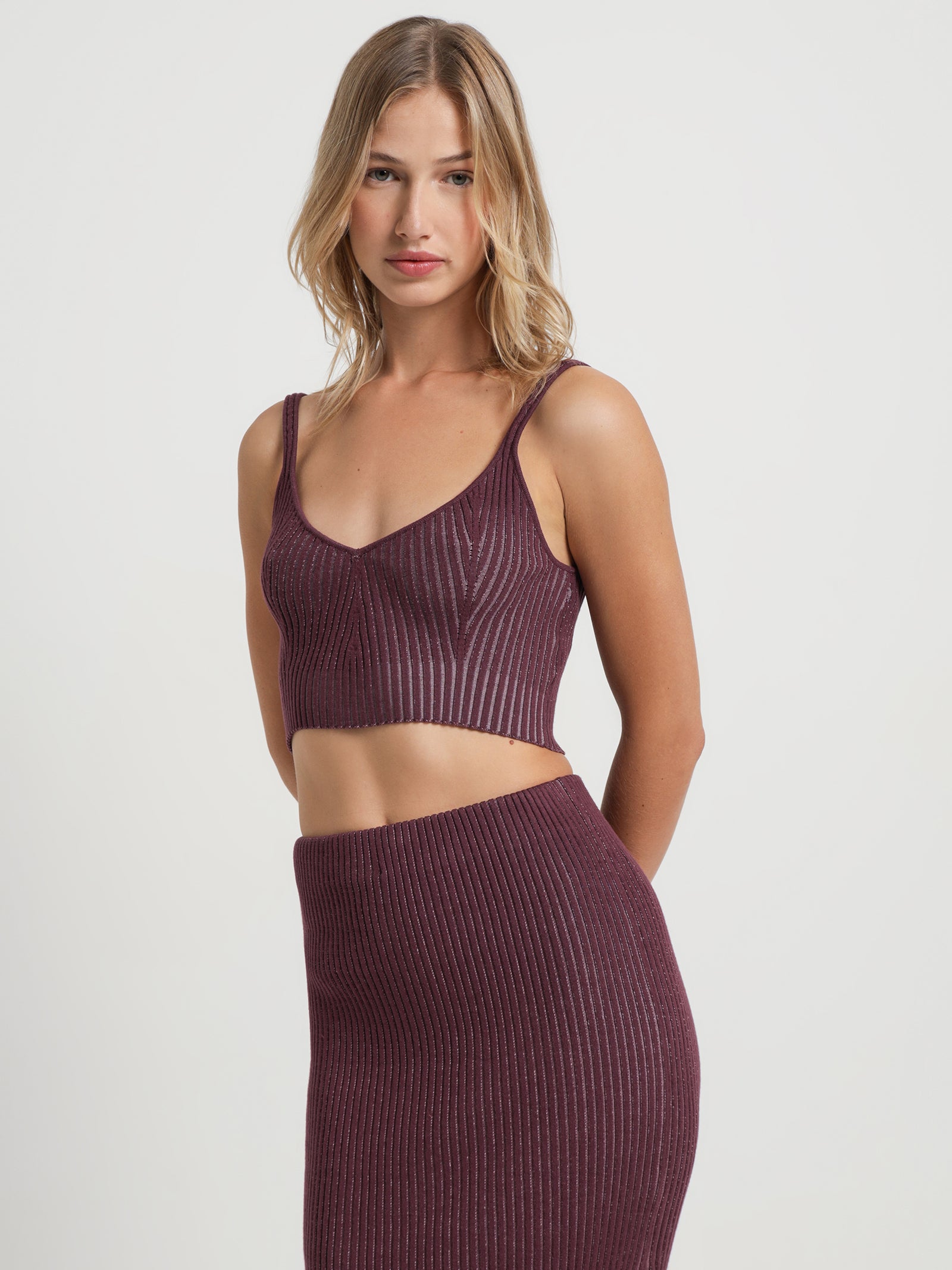 Olivia Knit Cami in Wine