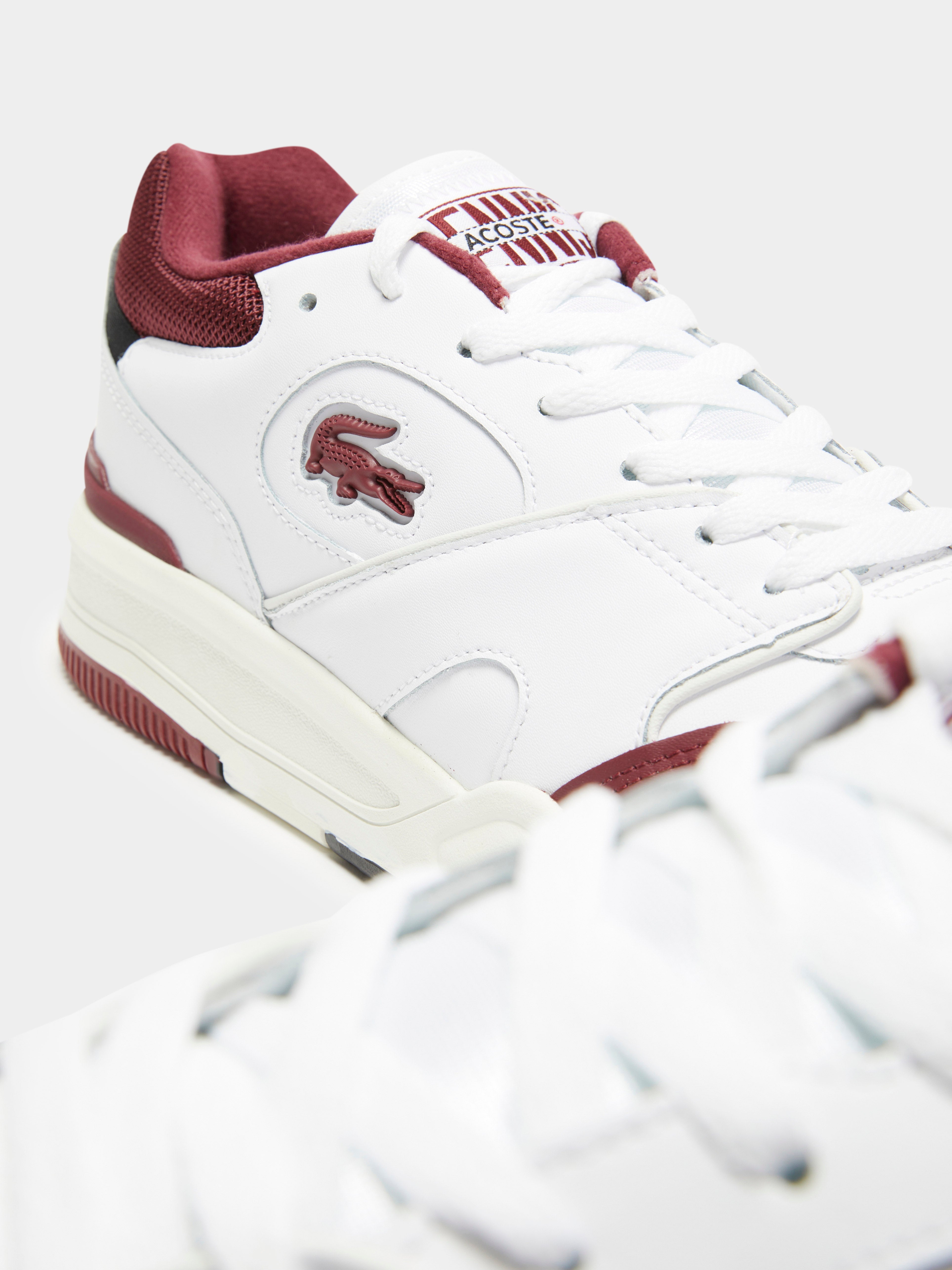 Mens Lineshot Sneakers in White & Burgundy