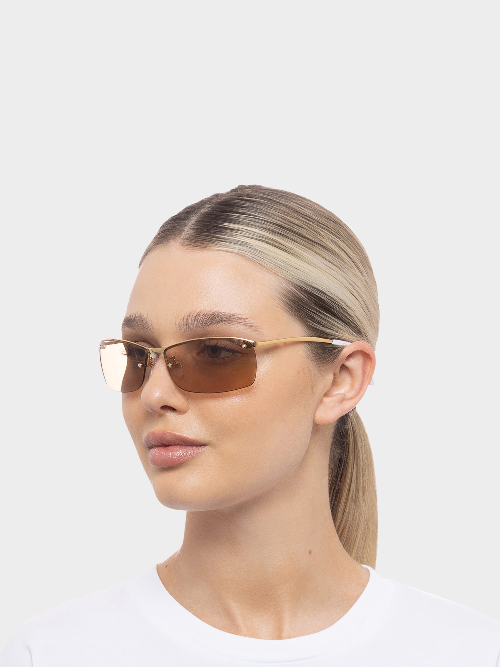 Vega Sunglasses in Bright Gold Tan Tint