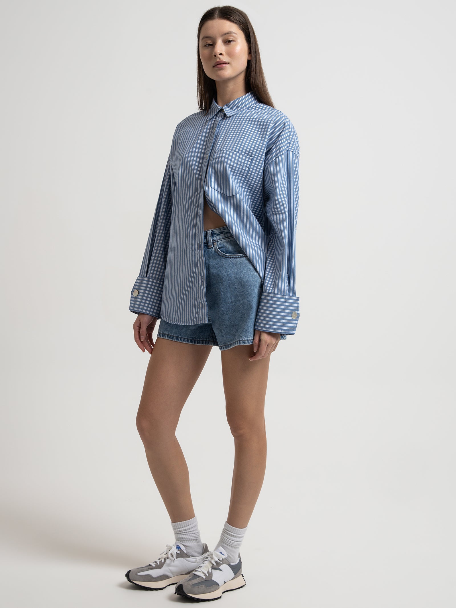 Sora Stripe Shirt in Blue Stripe