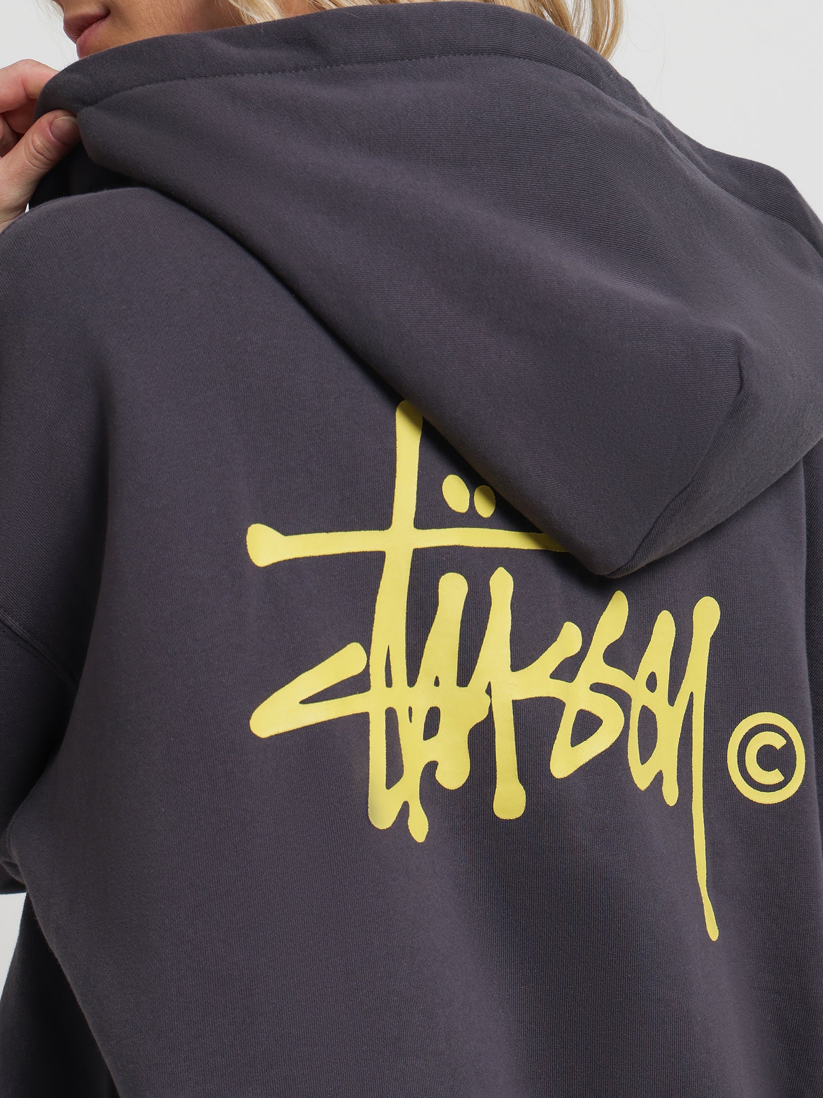 Graffiti Zip Up Hood Charcoal