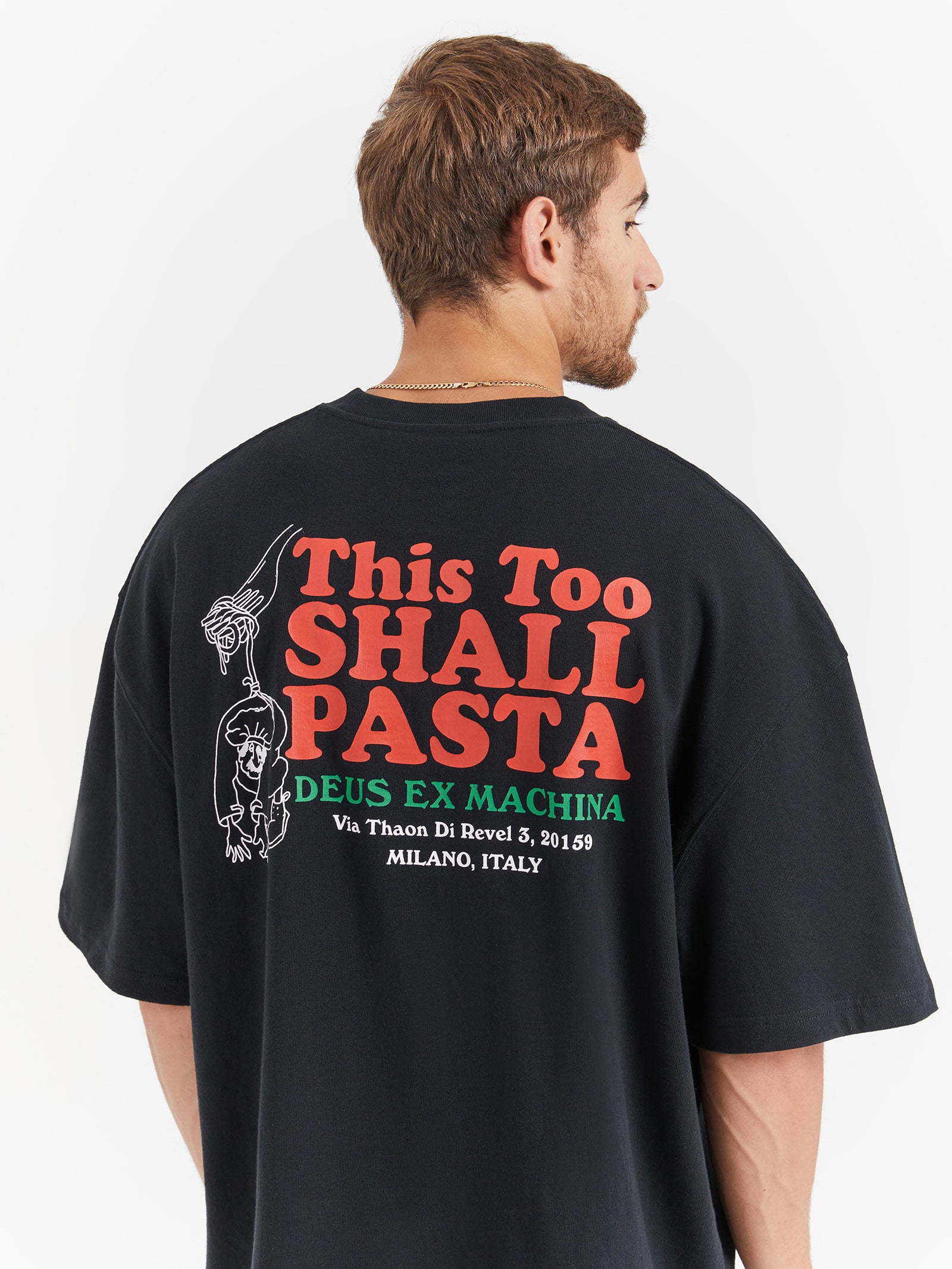 This Too Shall Pasta T-Shirt in Black