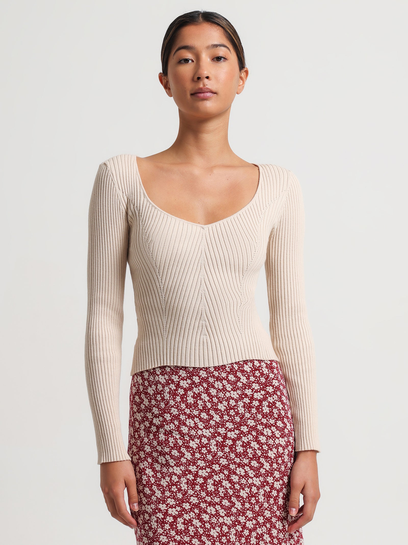 Elsa Knitted Top in Cream