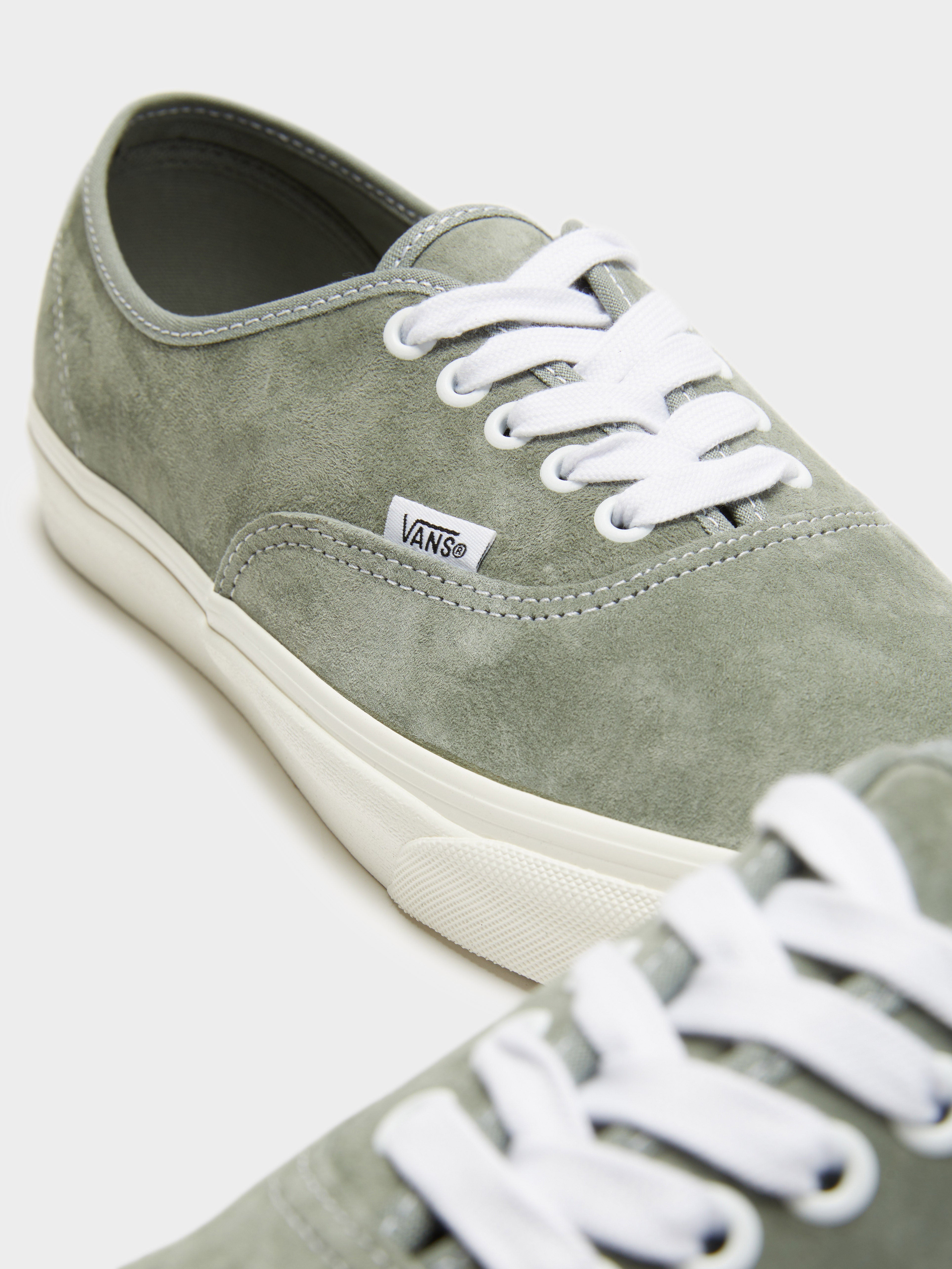 Unisex Authentic Pig Suede Sneakers in Green Suede Shadow