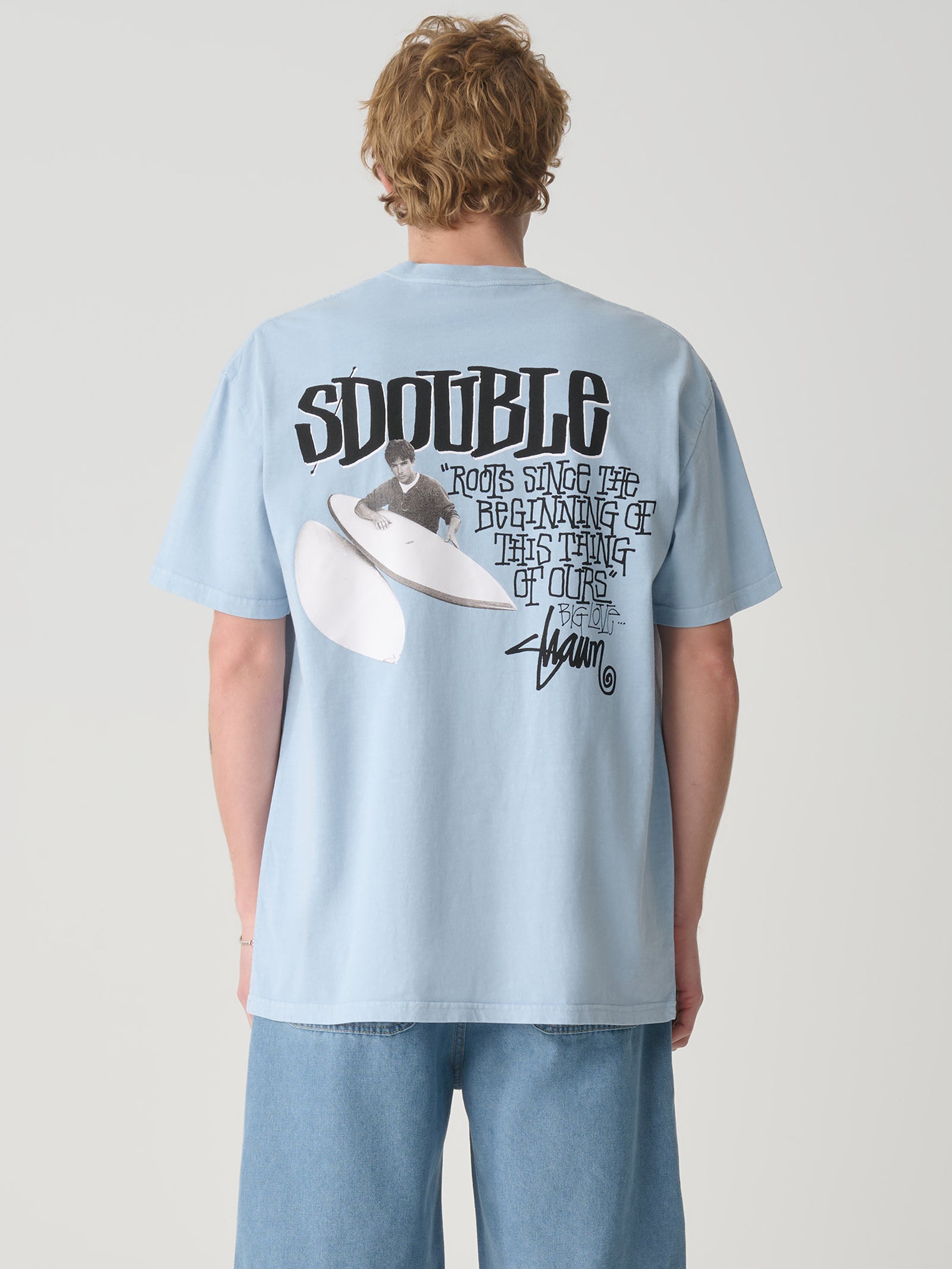 Pintails Tee In Washed Blue