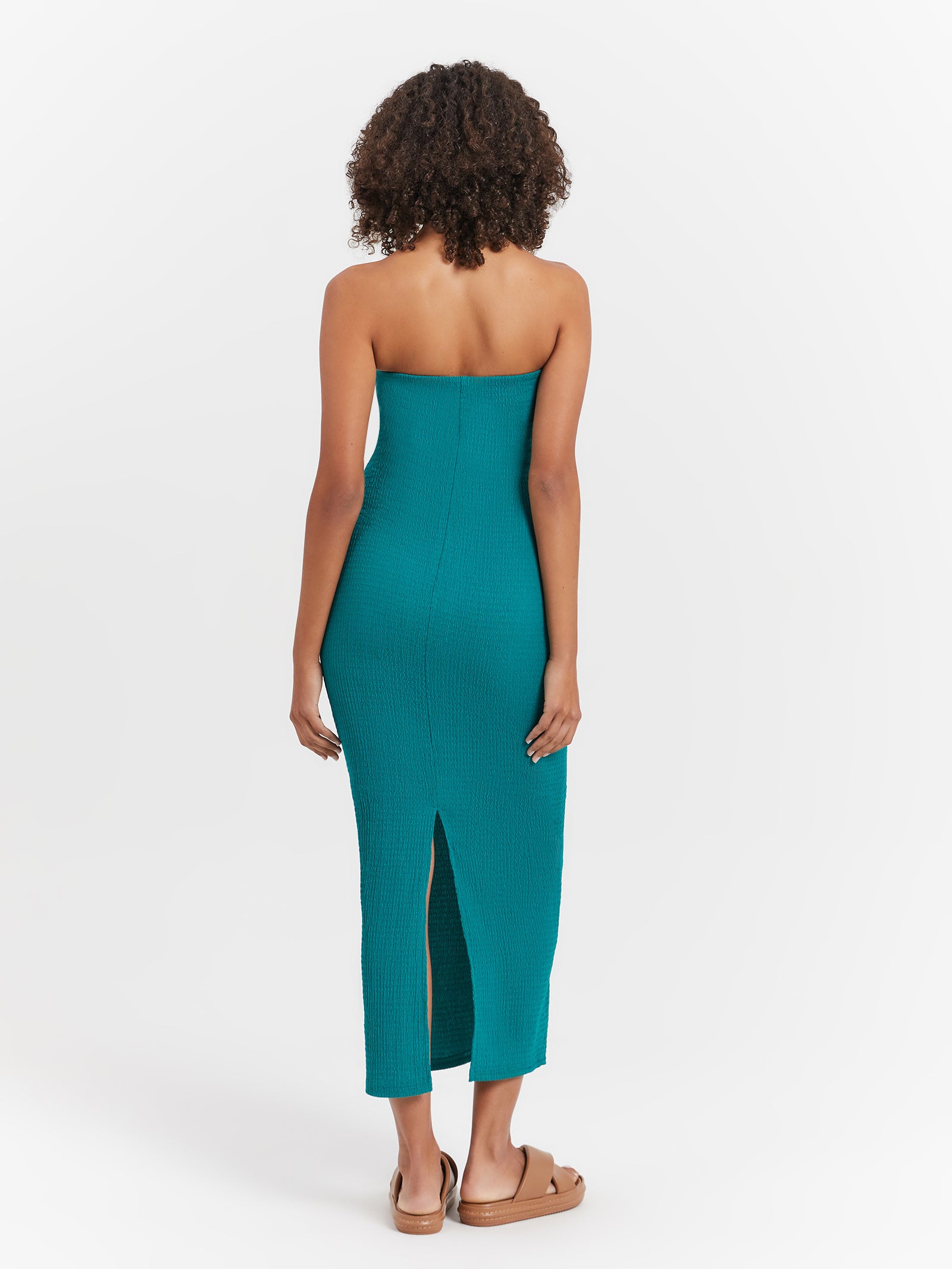 Naia Tube Midi Dress in Sea Green