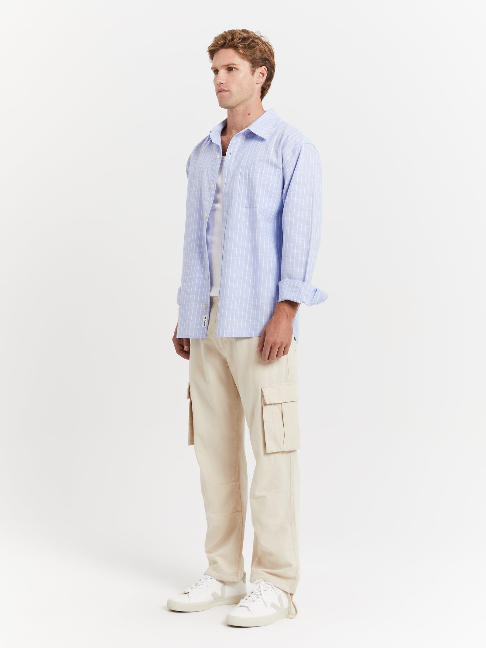 Lewis Overshirt in Blue Stripe