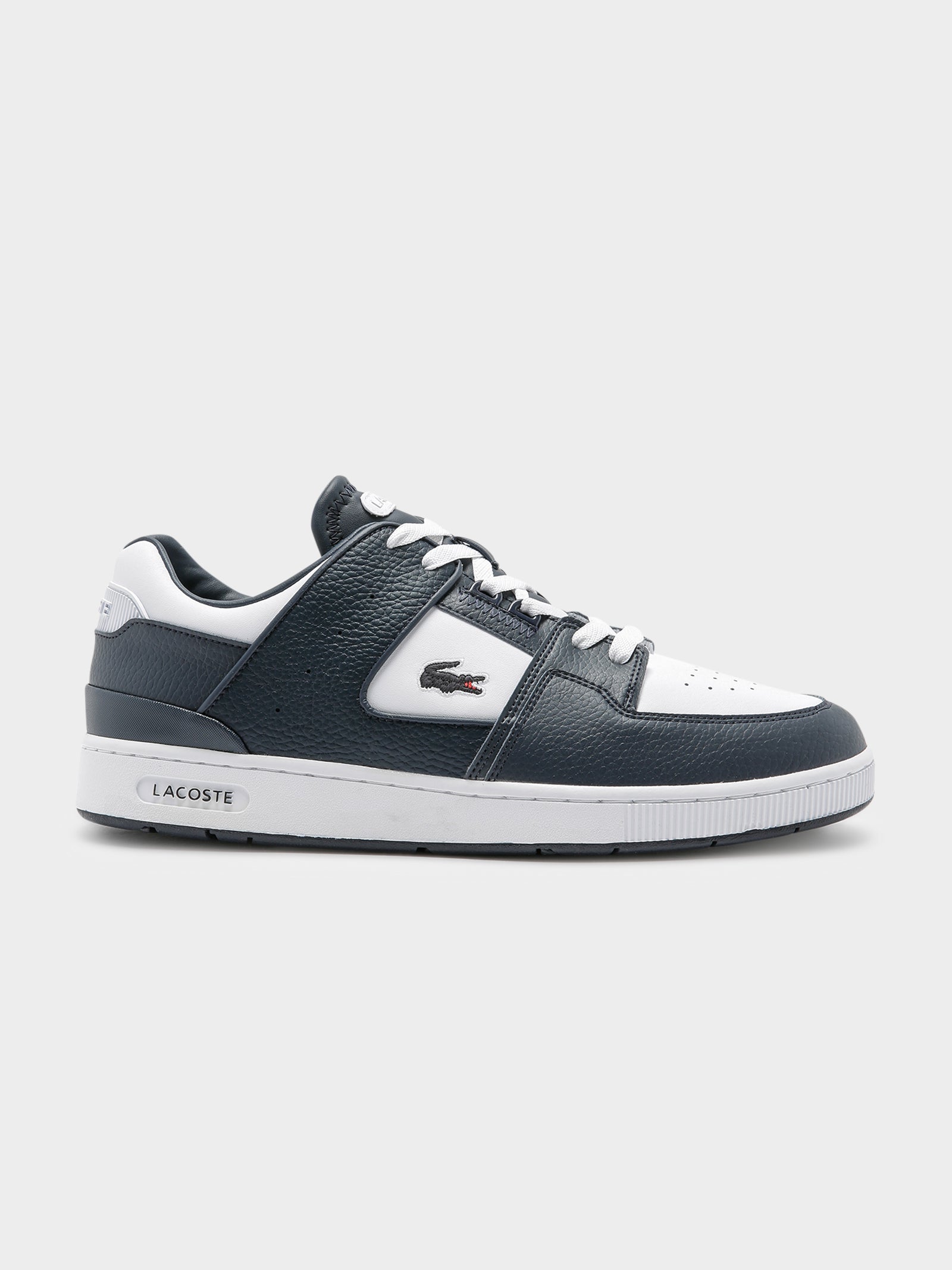 Mens Court Cage Sneakers in White & Navy