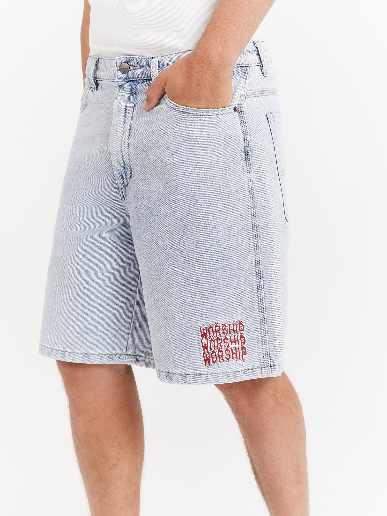 Lounger Jean Shorts in Vanish Blue