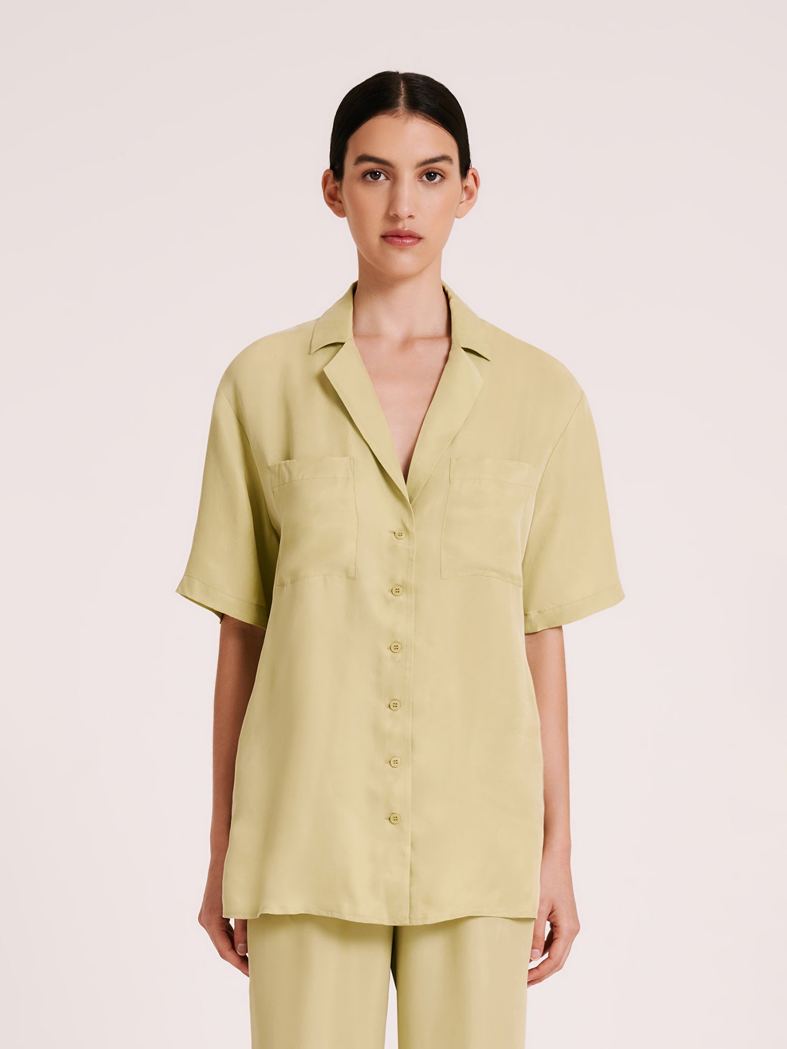 Lucia Cupro Shirt in Lime