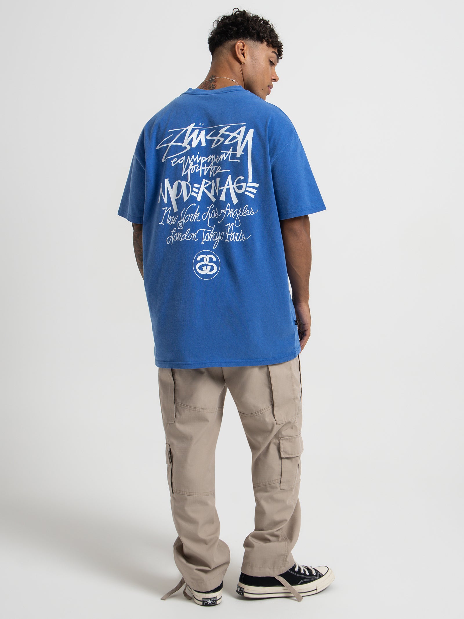 Modern Age 50/50 T-Shirt in Mid Blue