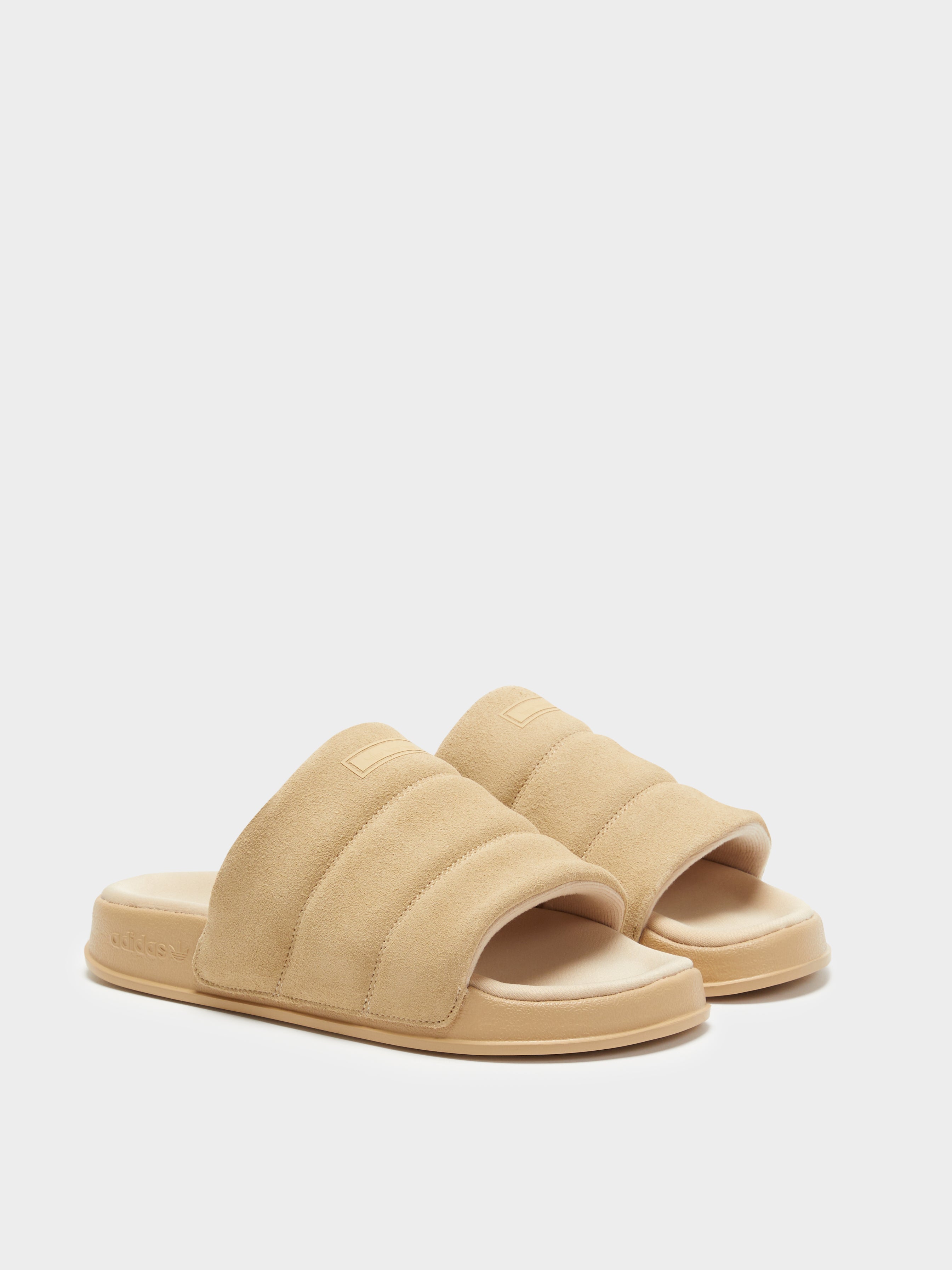 Womens Adilette Essential Slides in Magic Beige