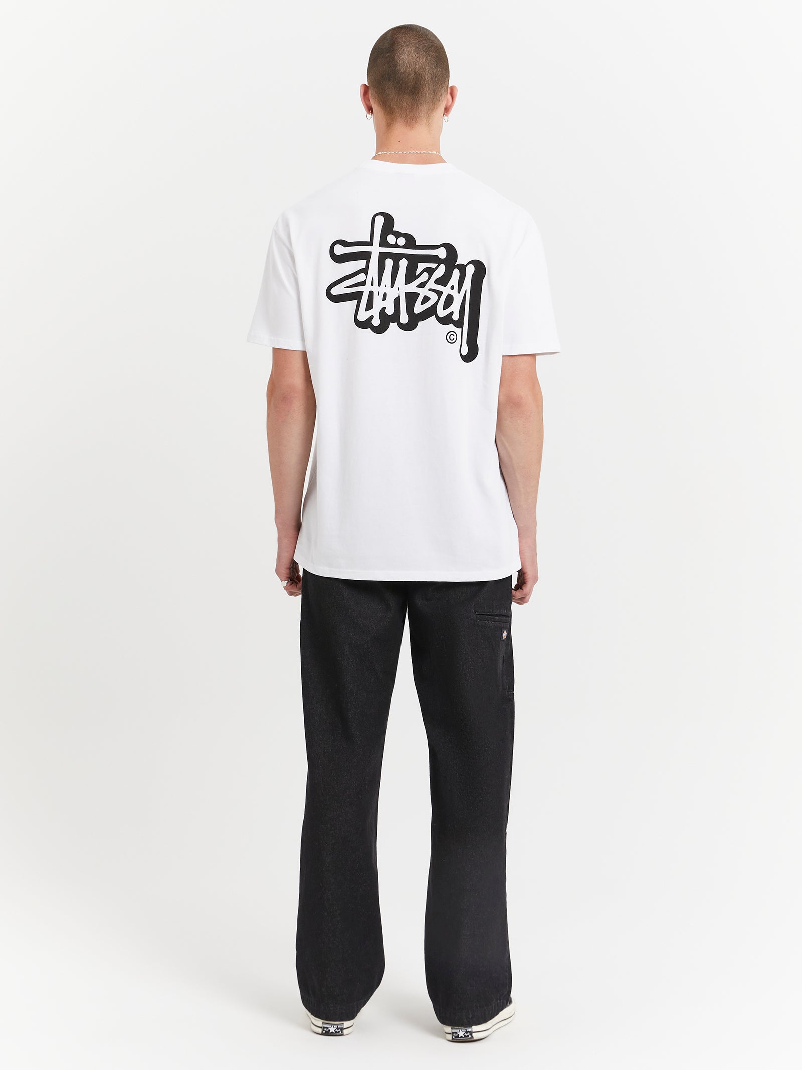 Solid Offset Graffiti Heavyweight T-Shirt in White