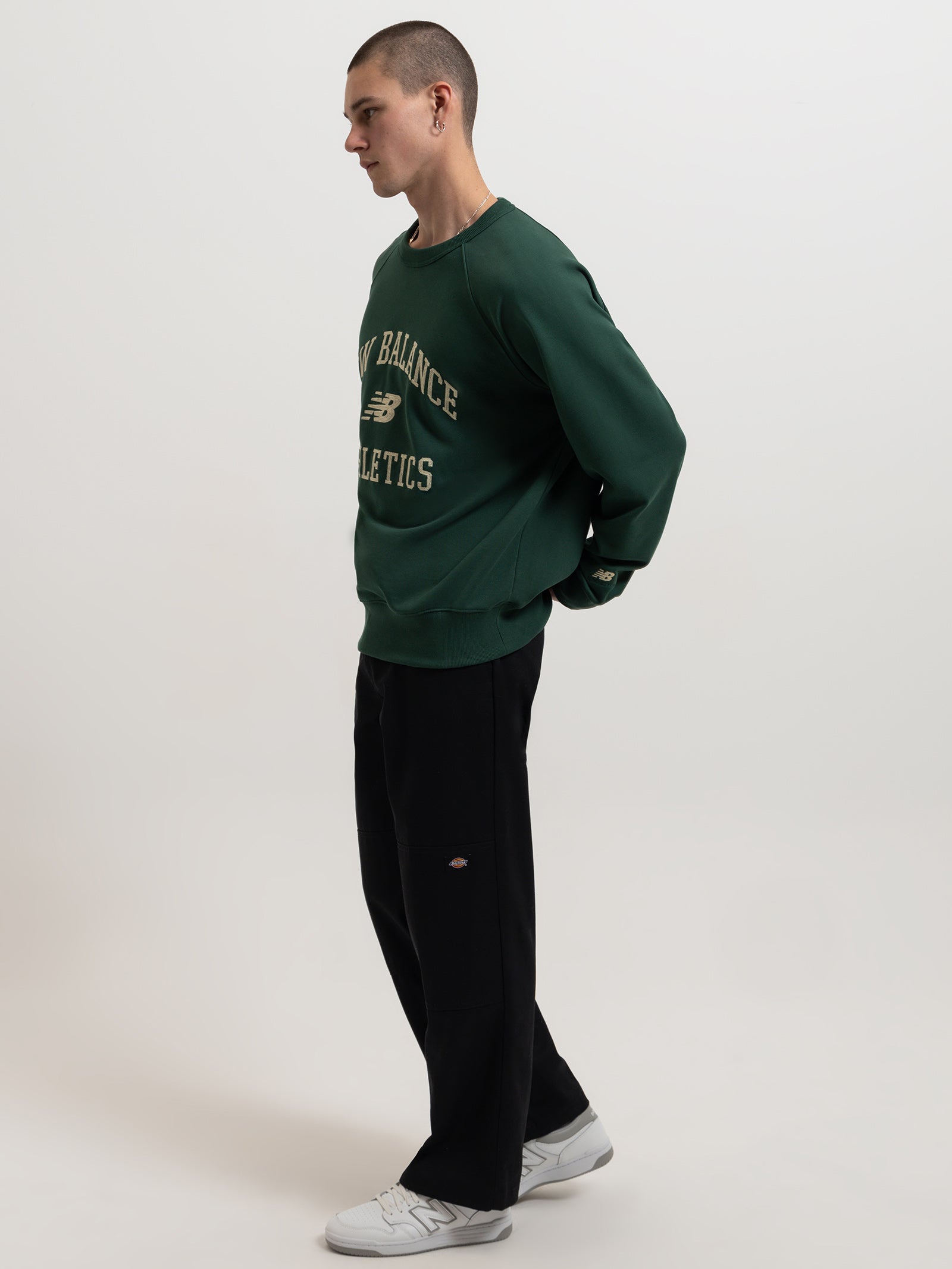 Athletics Varsity Fleece Crewneck in Nightwatch Green