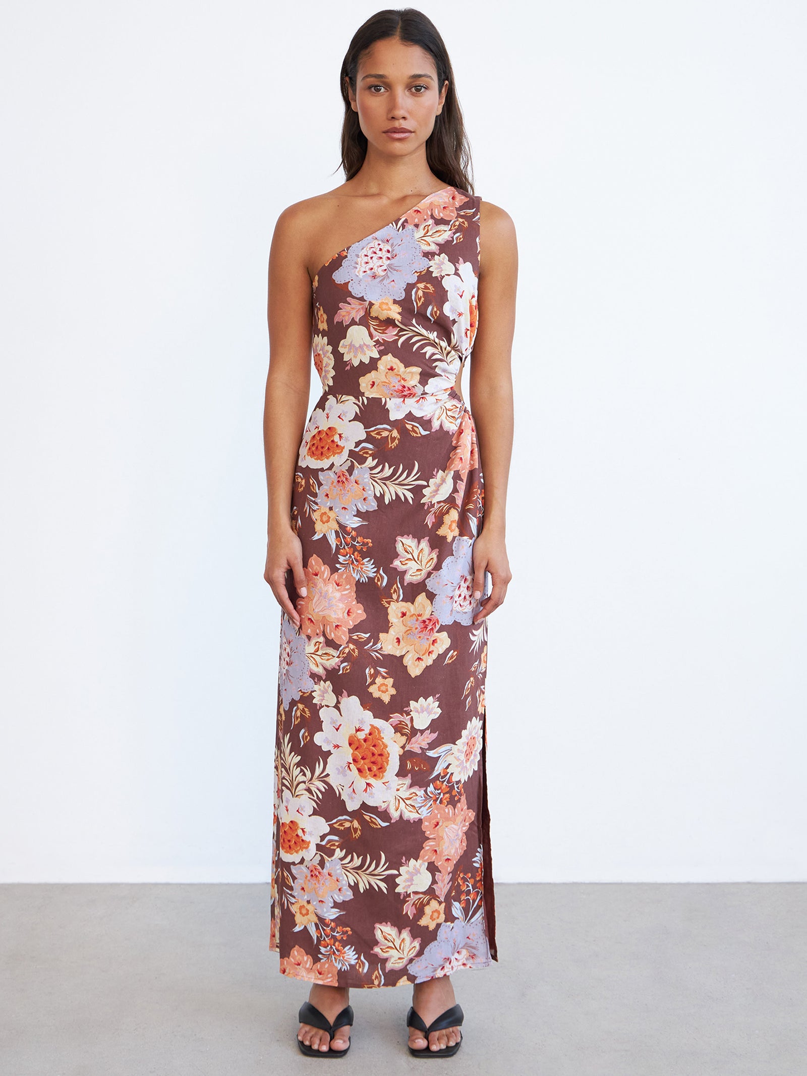 Amber Midi Dress In Peony Floral