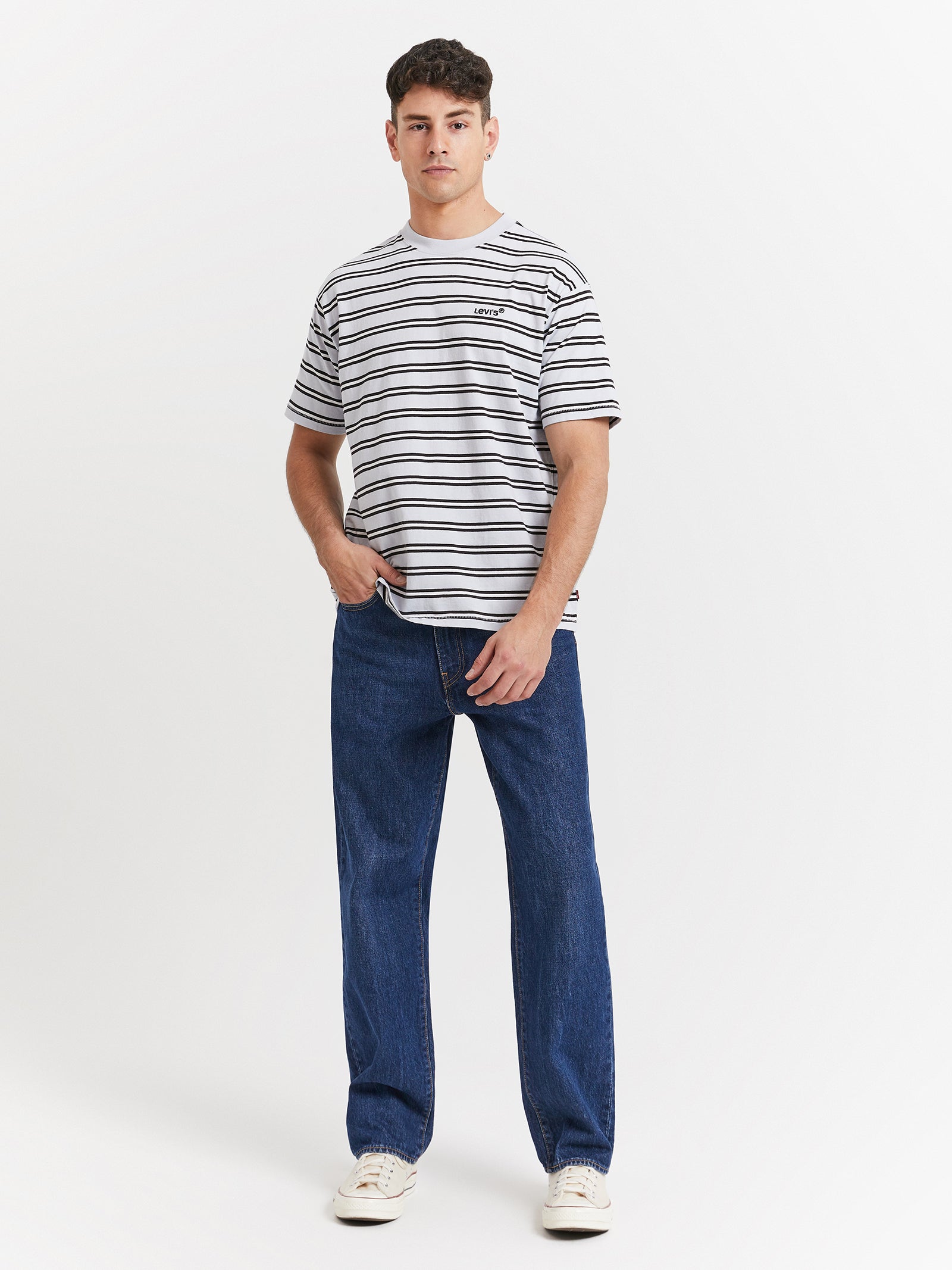 Red Tab Vintage T-Shirt in Finley Stripe Arctic Ice