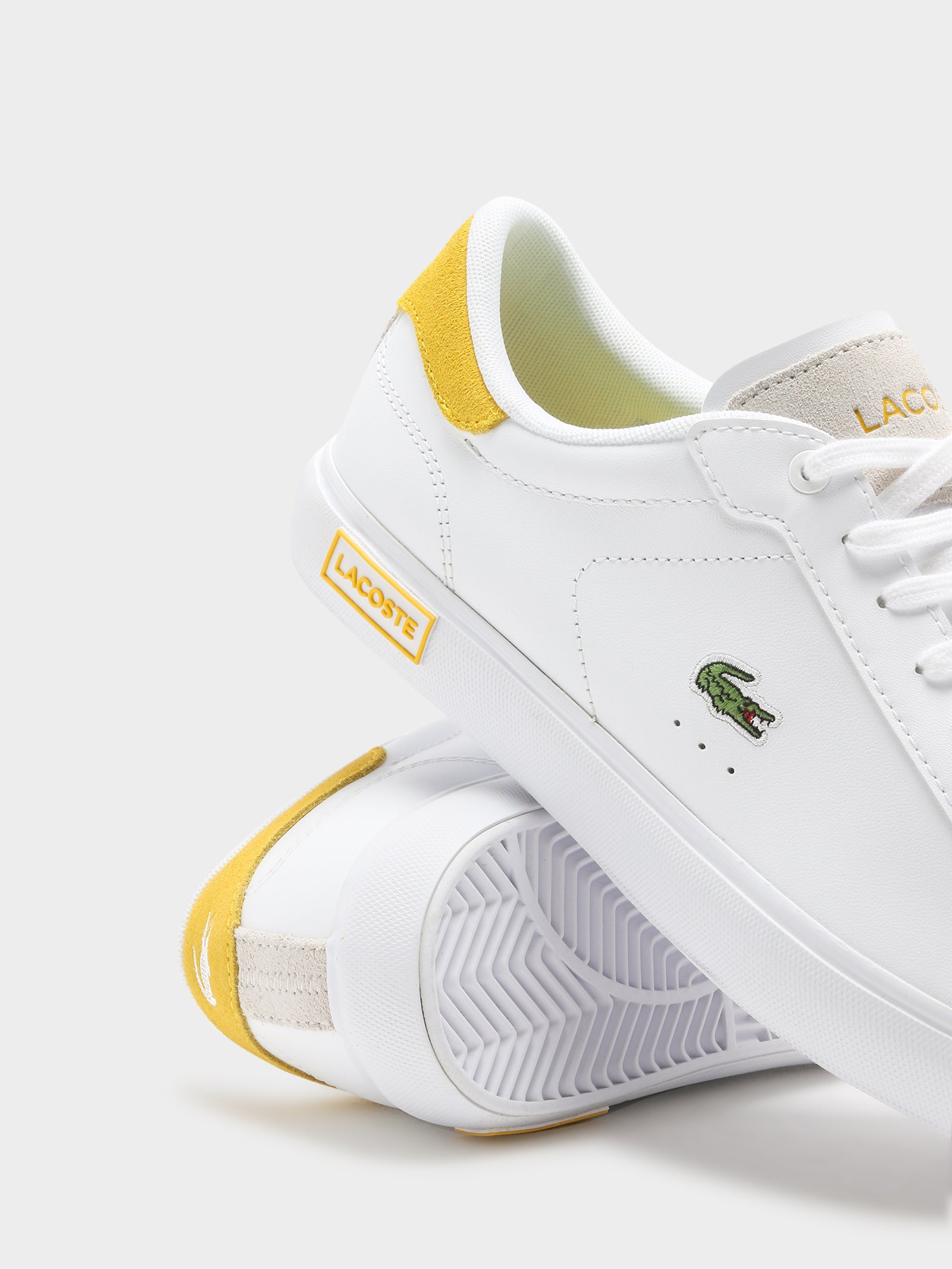 Womens Powercourt 123 Sneakers in White & Yellow