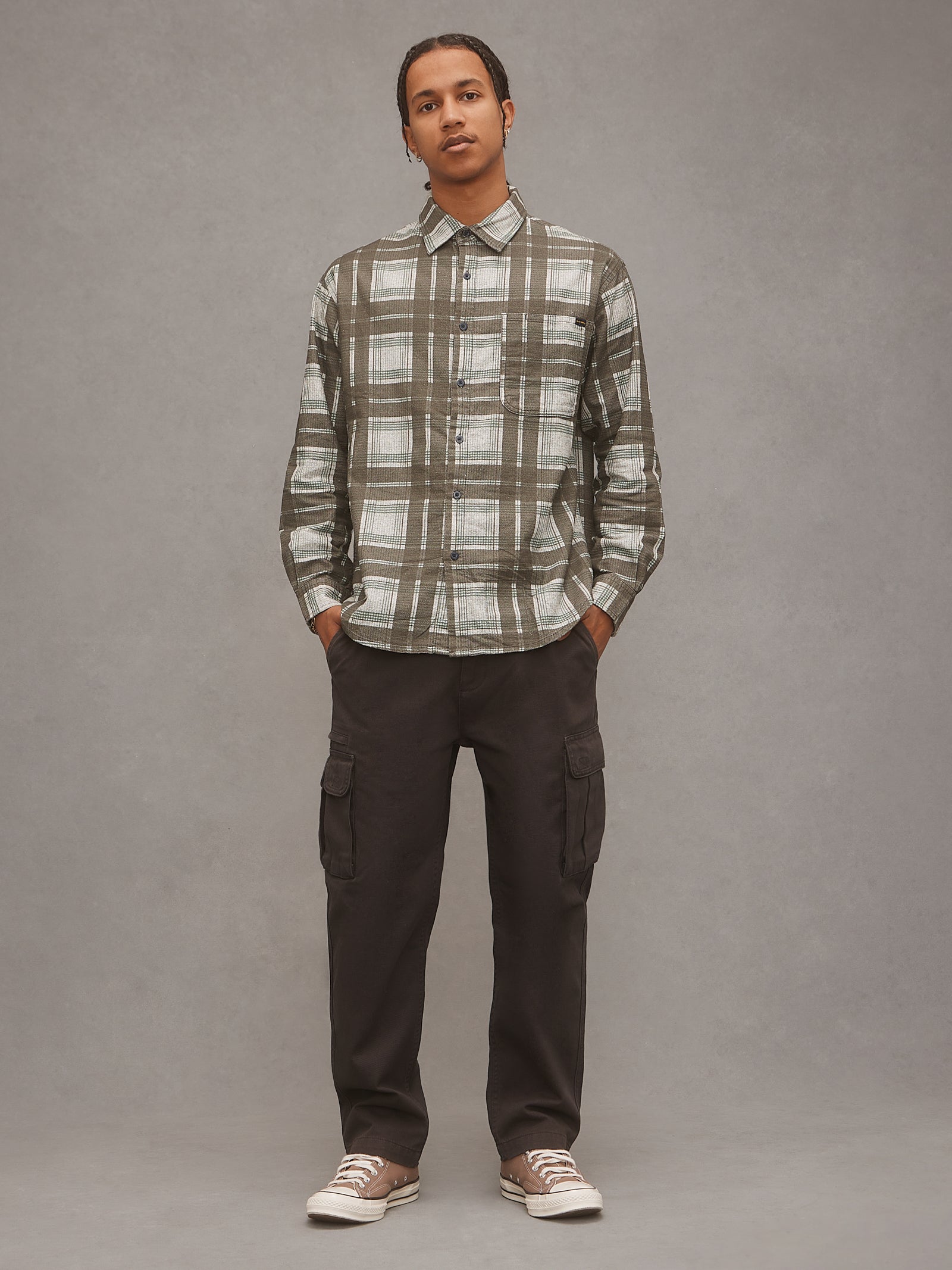 Hard Yakka Flannel Shirt in Charcoal Plaid