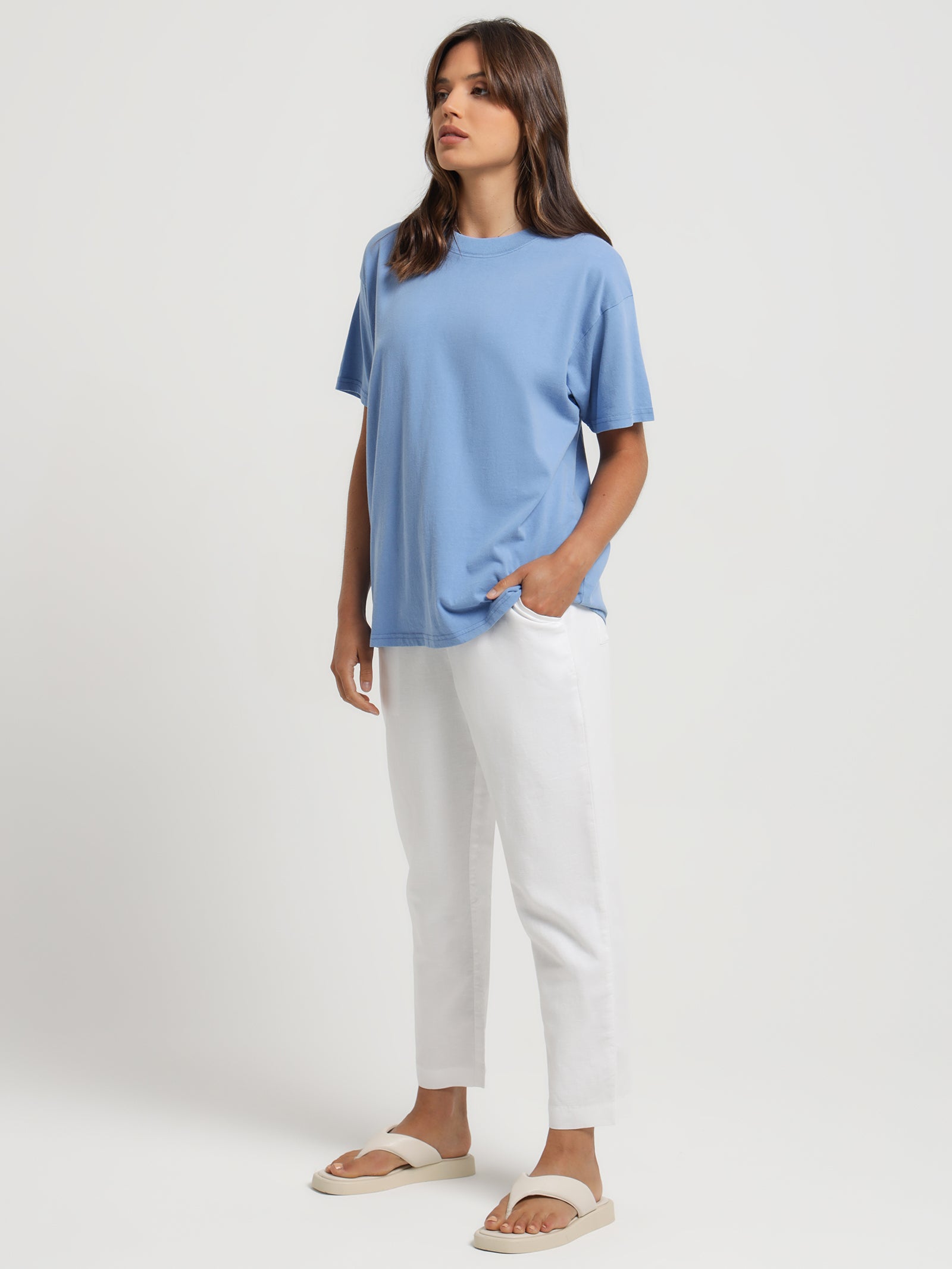 Organic Boyfriend T-Shirt in Reef Blue