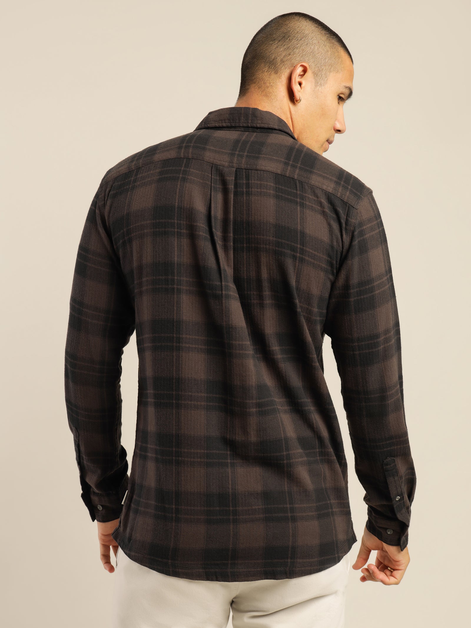 Anderson Plaid Long Sleeve Shirt in Coal