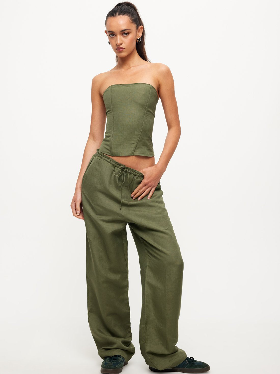 Catalonia Tube Top in Khaki Green