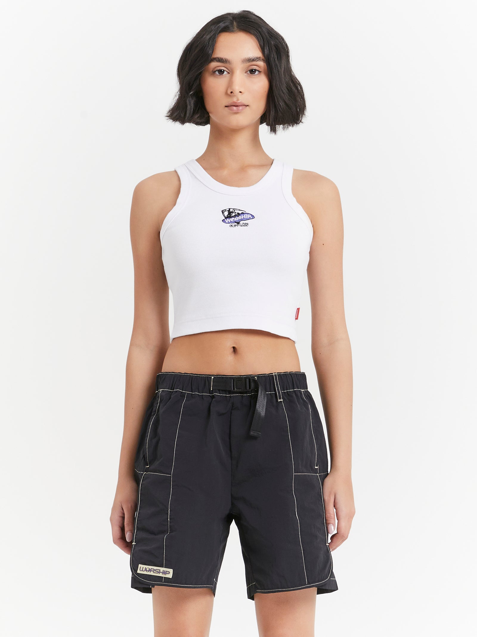 Offerings Crop Sport Tank in White