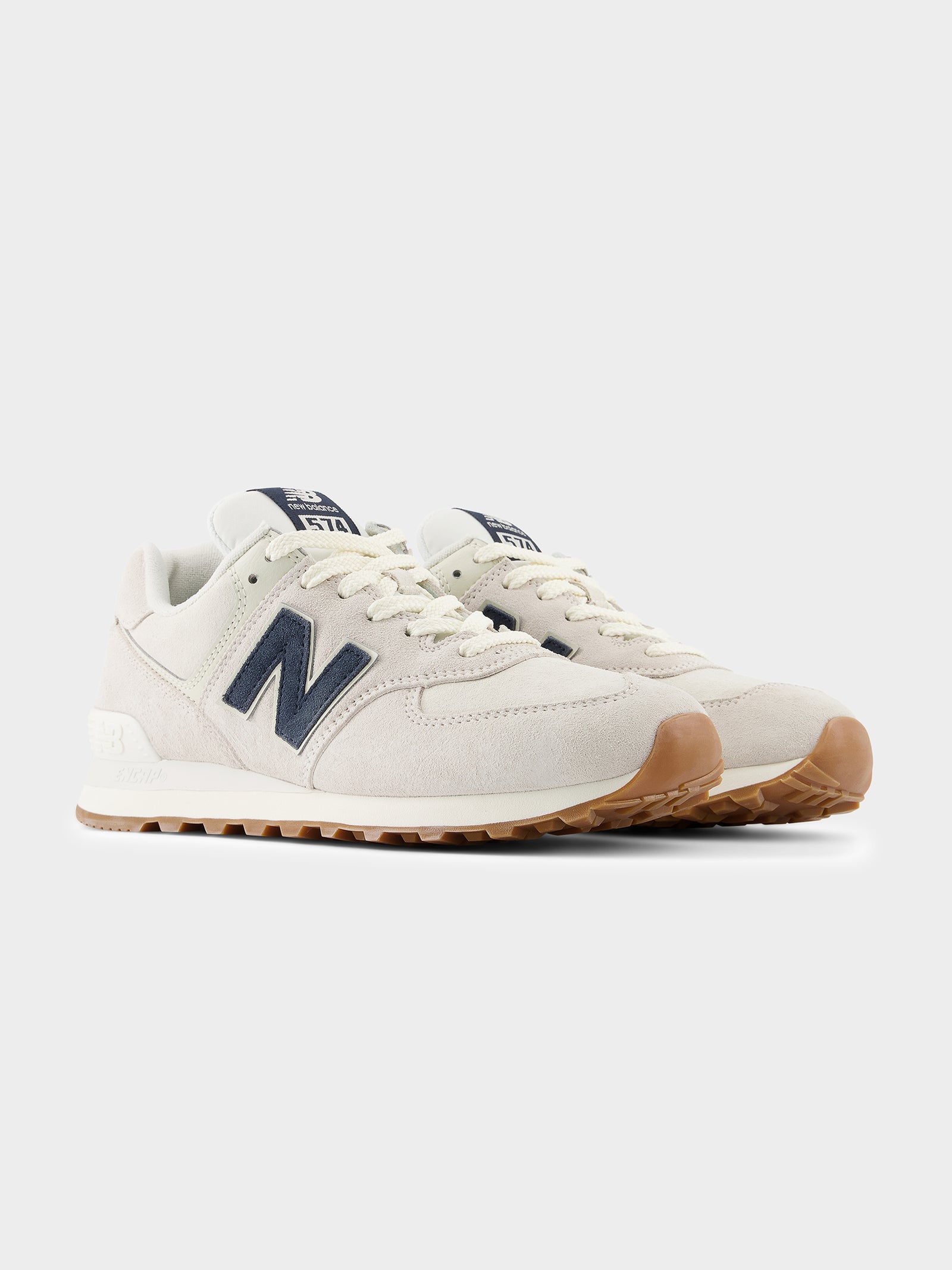 Unisex 574 Sneakers in White, Navy & Gum