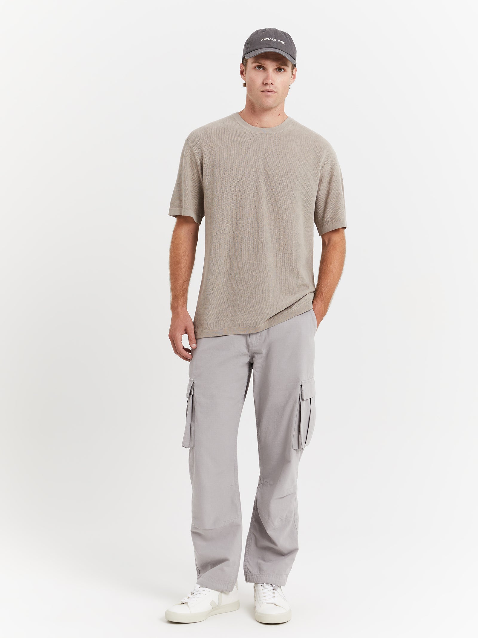 Hector Knit T-Shirt in Grey