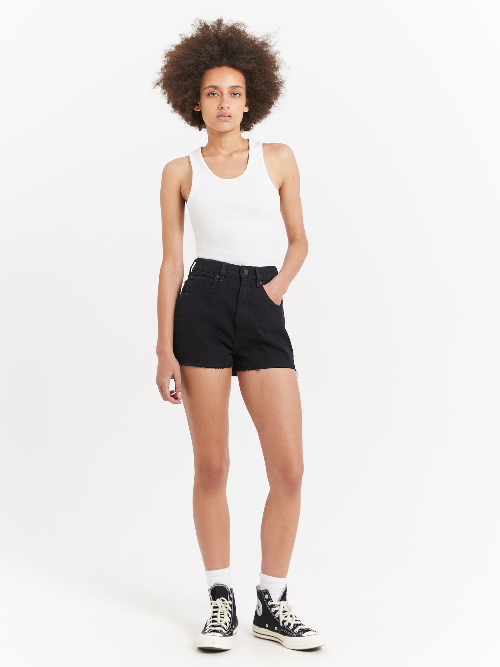 High Relaxed Shorts in Black