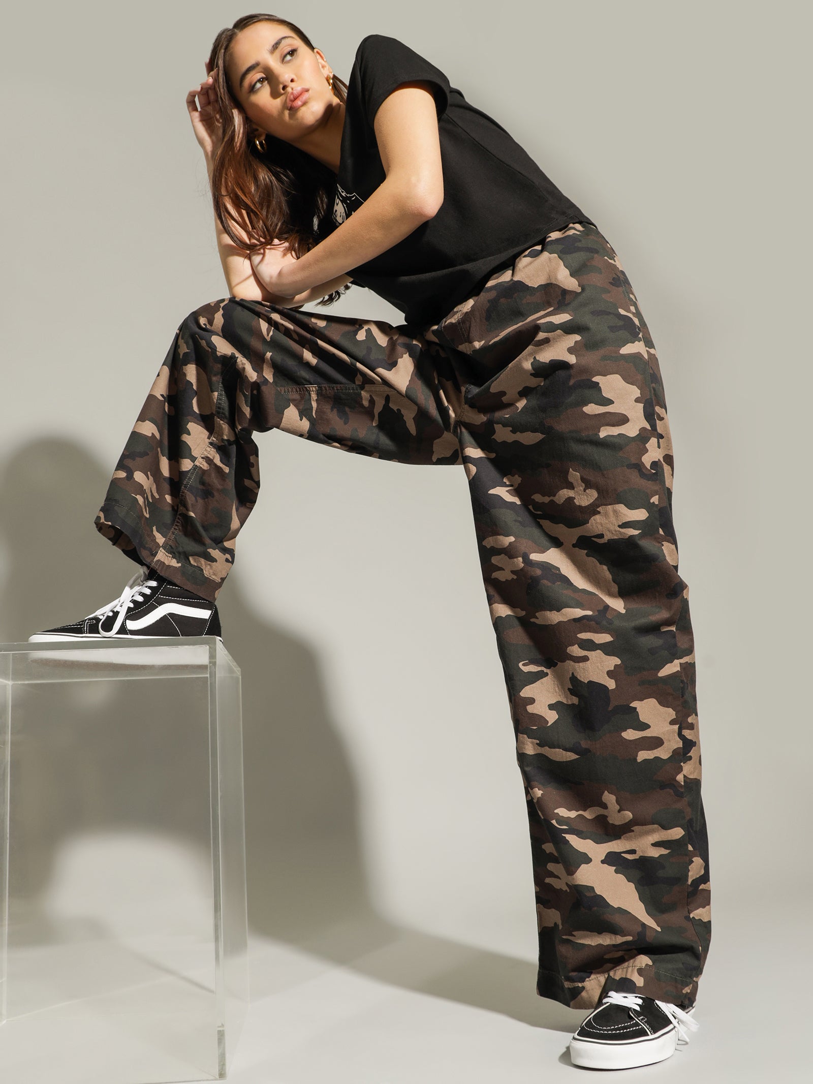 Easy Straight Pants in Camo