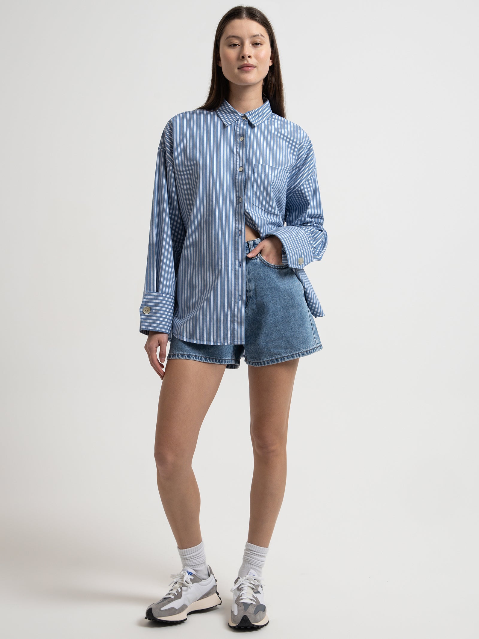 Sora Stripe Shirt in Blue Stripe