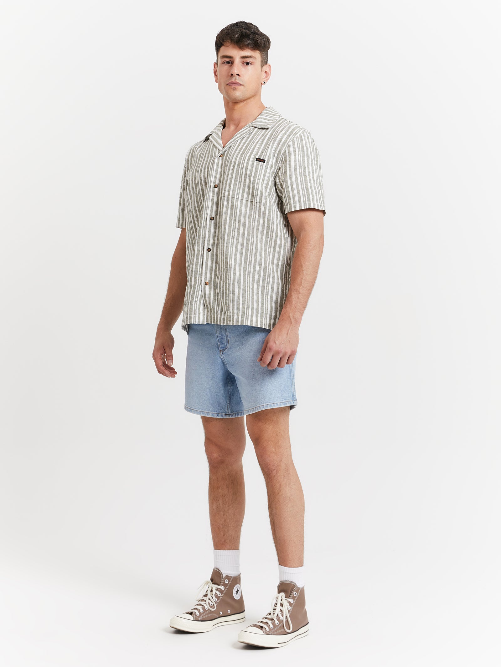 Resort Shirt - Sage Stripe