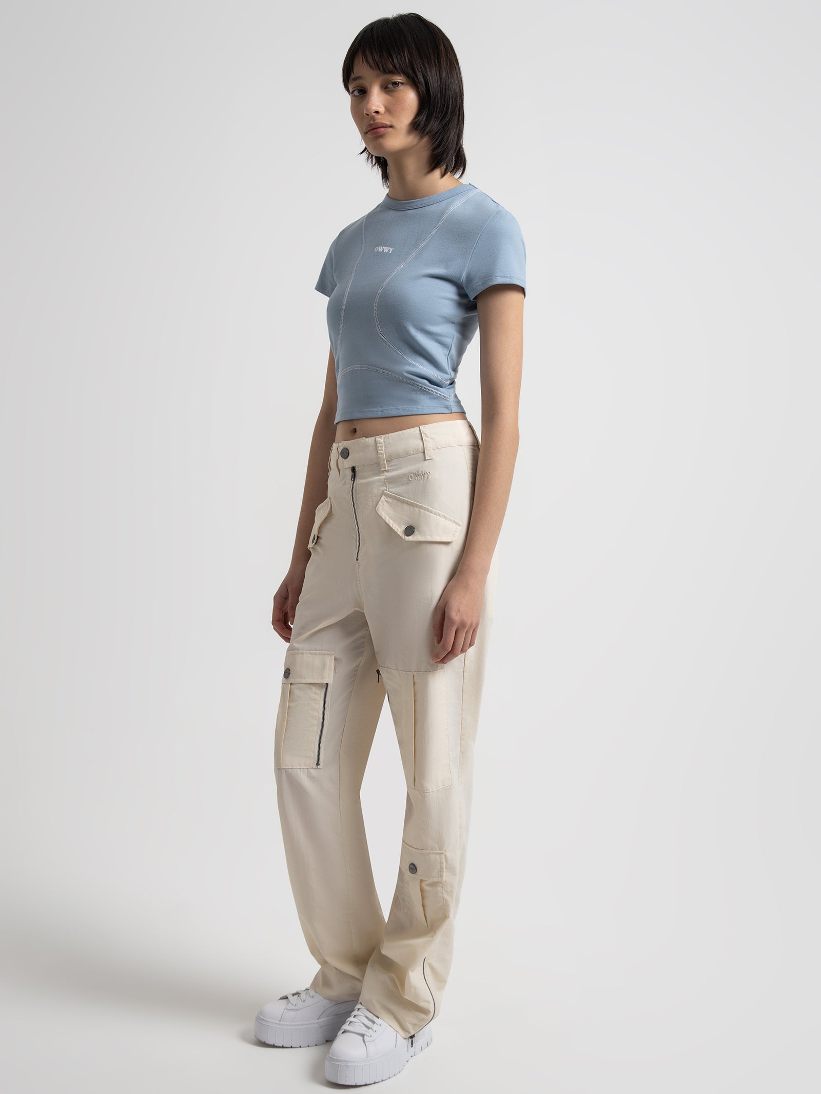 Inux Cargo Pants in Off White