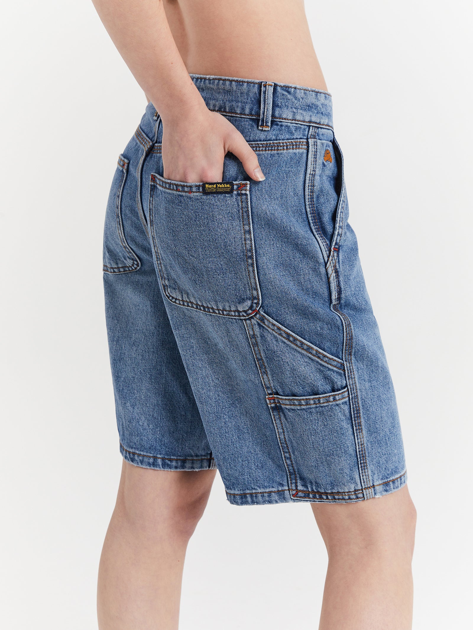 Hard Yakka Carpenter Jordan Shorts in Weathered Blue