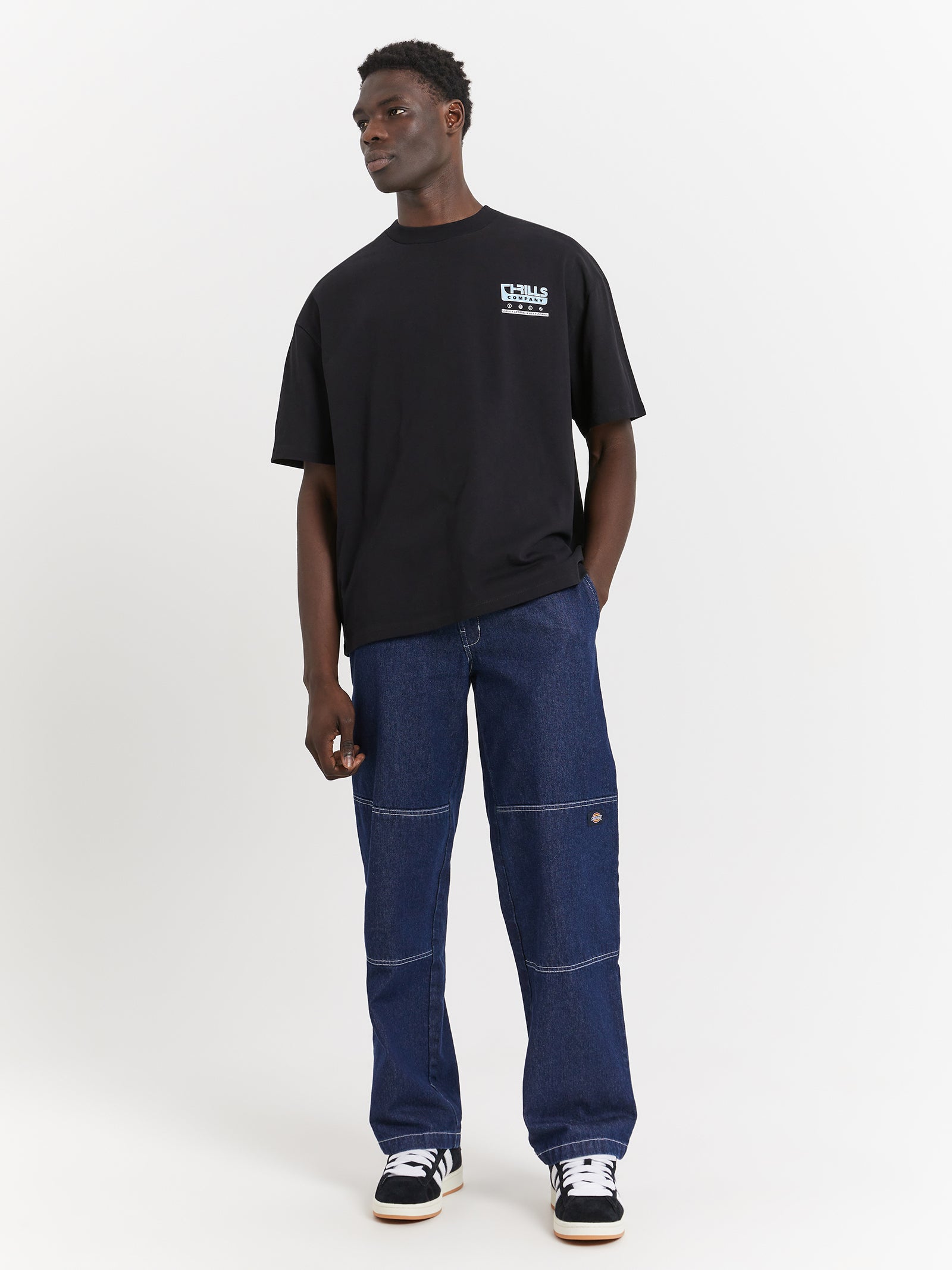 Services Box Fit Oversize T-Shirt in Black