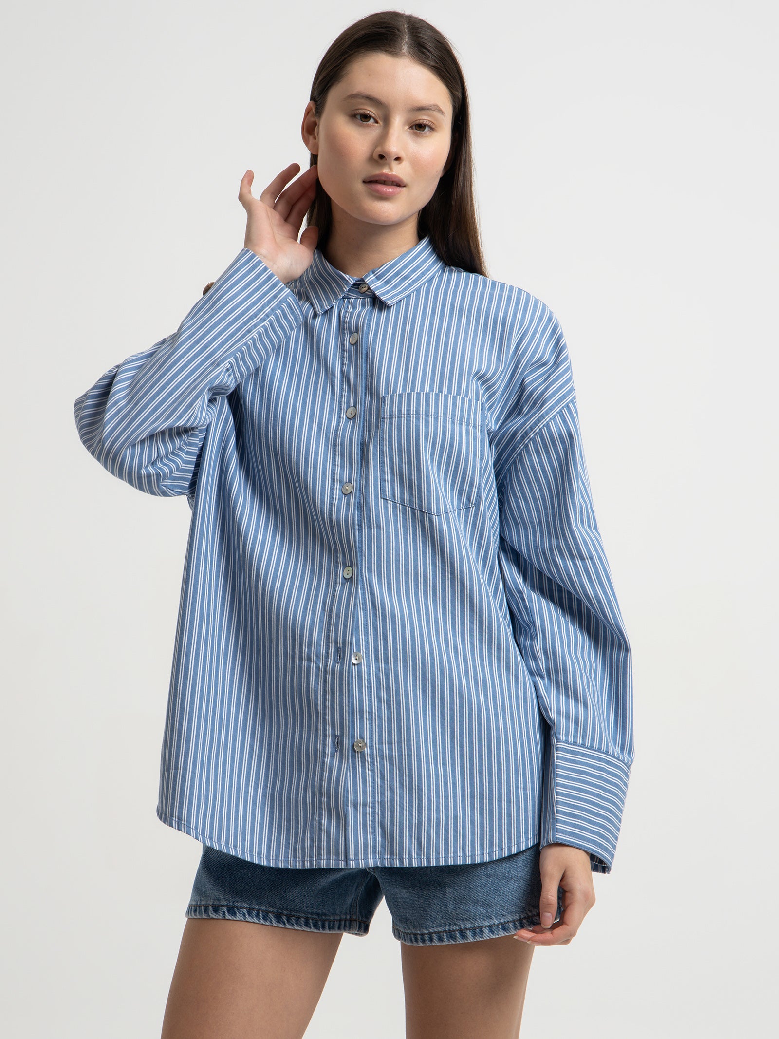 Sora Stripe Shirt in Blue Stripe