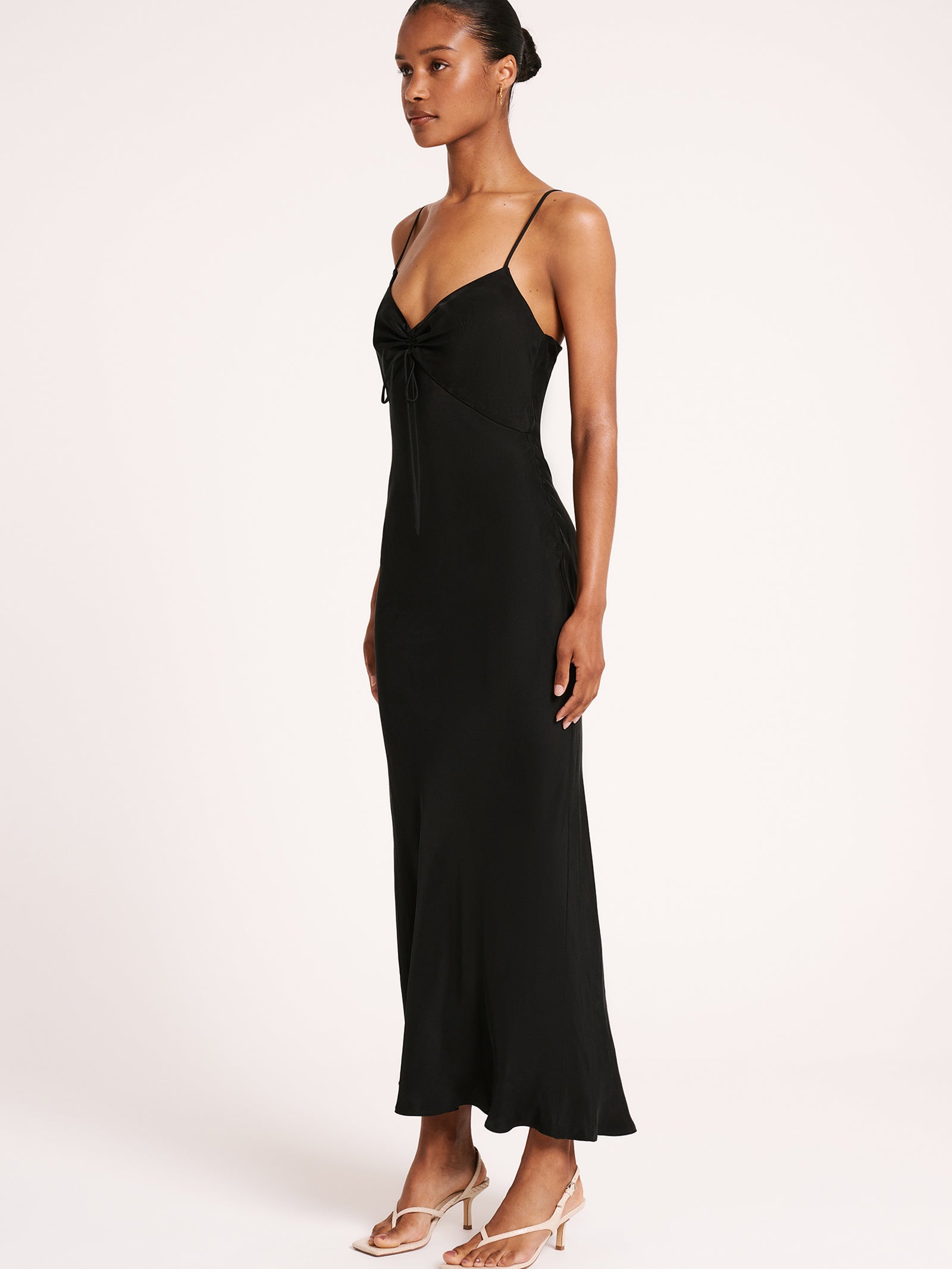 Lea Cupro Dress in Black